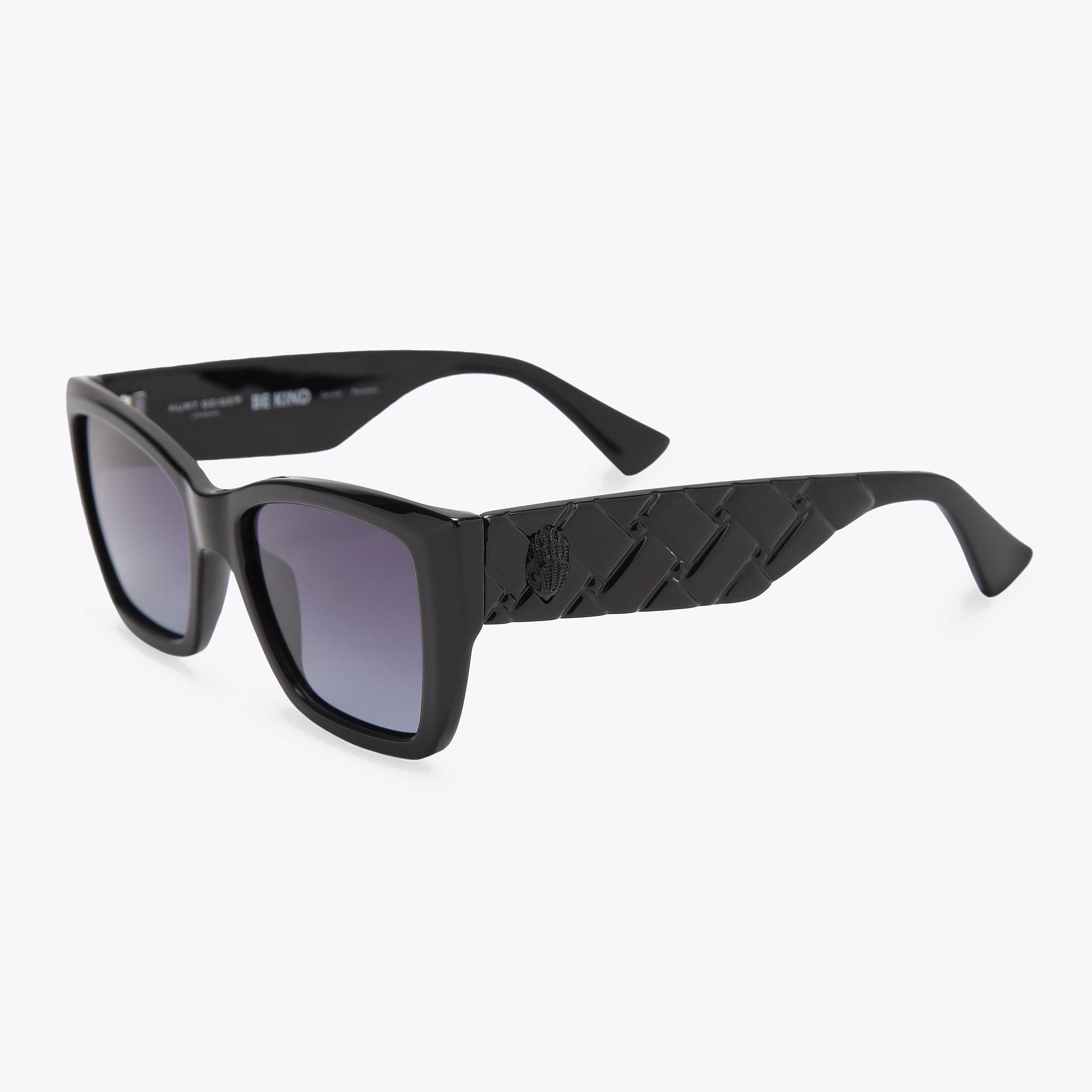 Kurt Geiger London Rectangle Kensington Sunglasses - Black - view 3