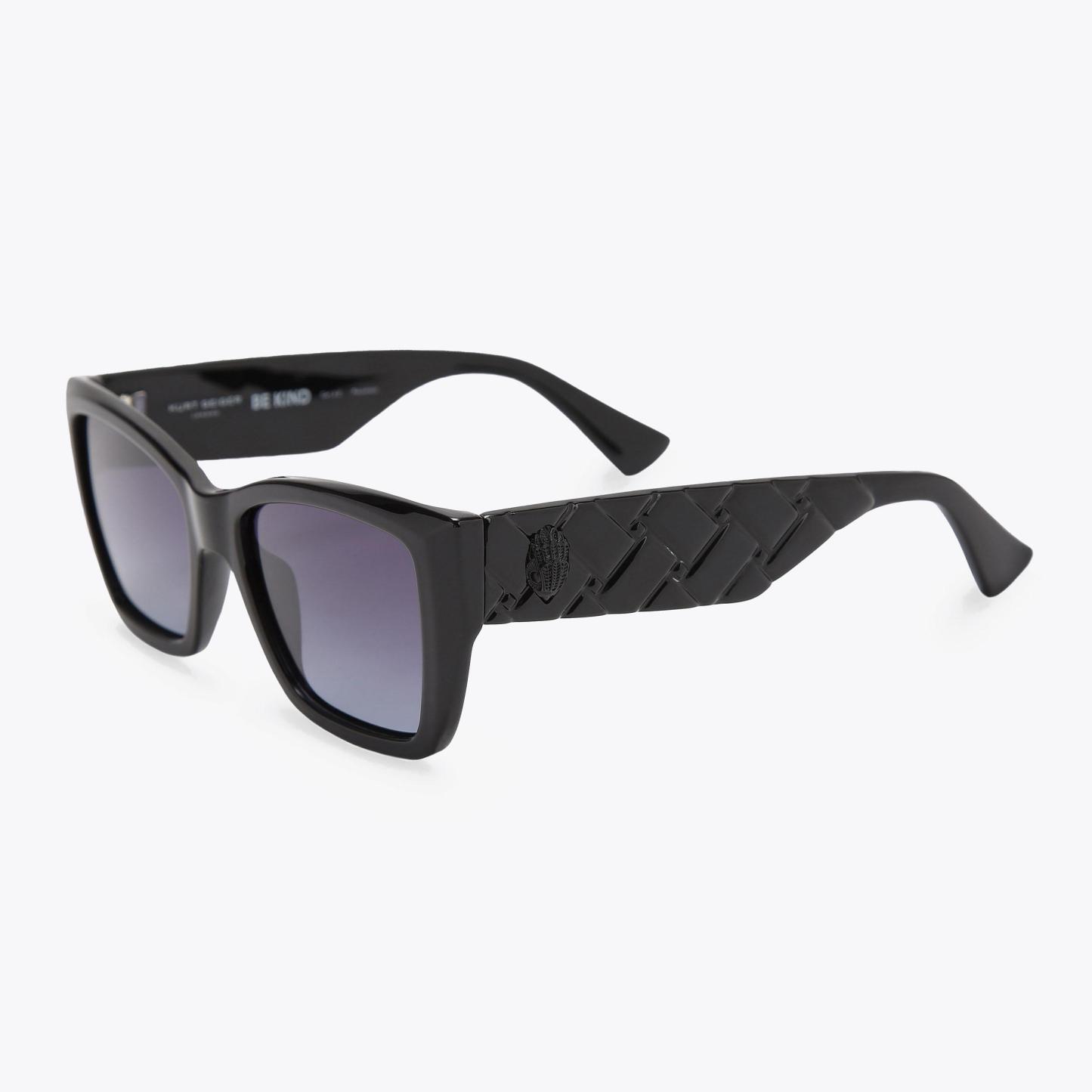 Kurt Geiger London Rectangle Kensington Sunglasses - Black - view 3
