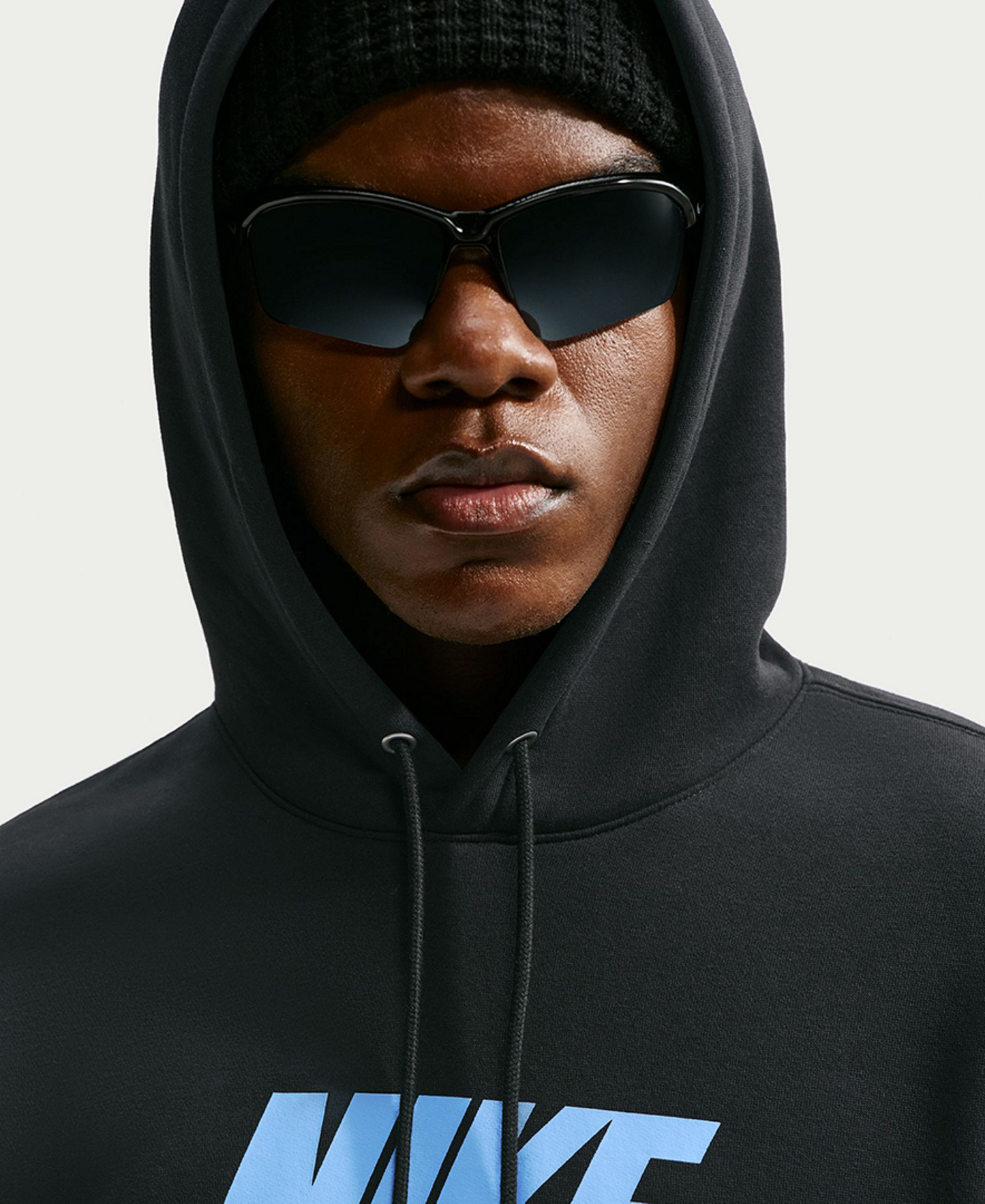 Nike Men's Club Fleece Standard-Fit Logo-Print Hoodie - Black/Football Blue