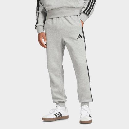 Men's adidas Essentials 3-Stripes Fleece Jogger Pants - Medium Grey Heather/Black
