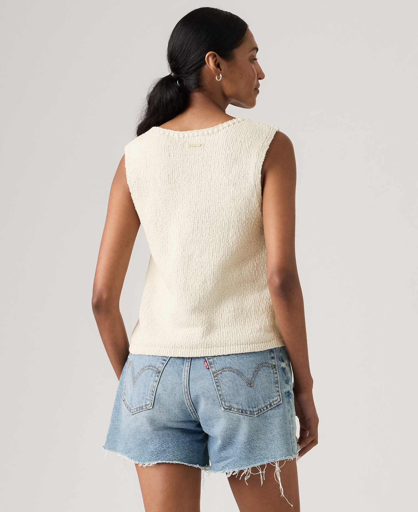Levi's Premium Women's Sleeveless V-Neck Cotton Vest - Tofu