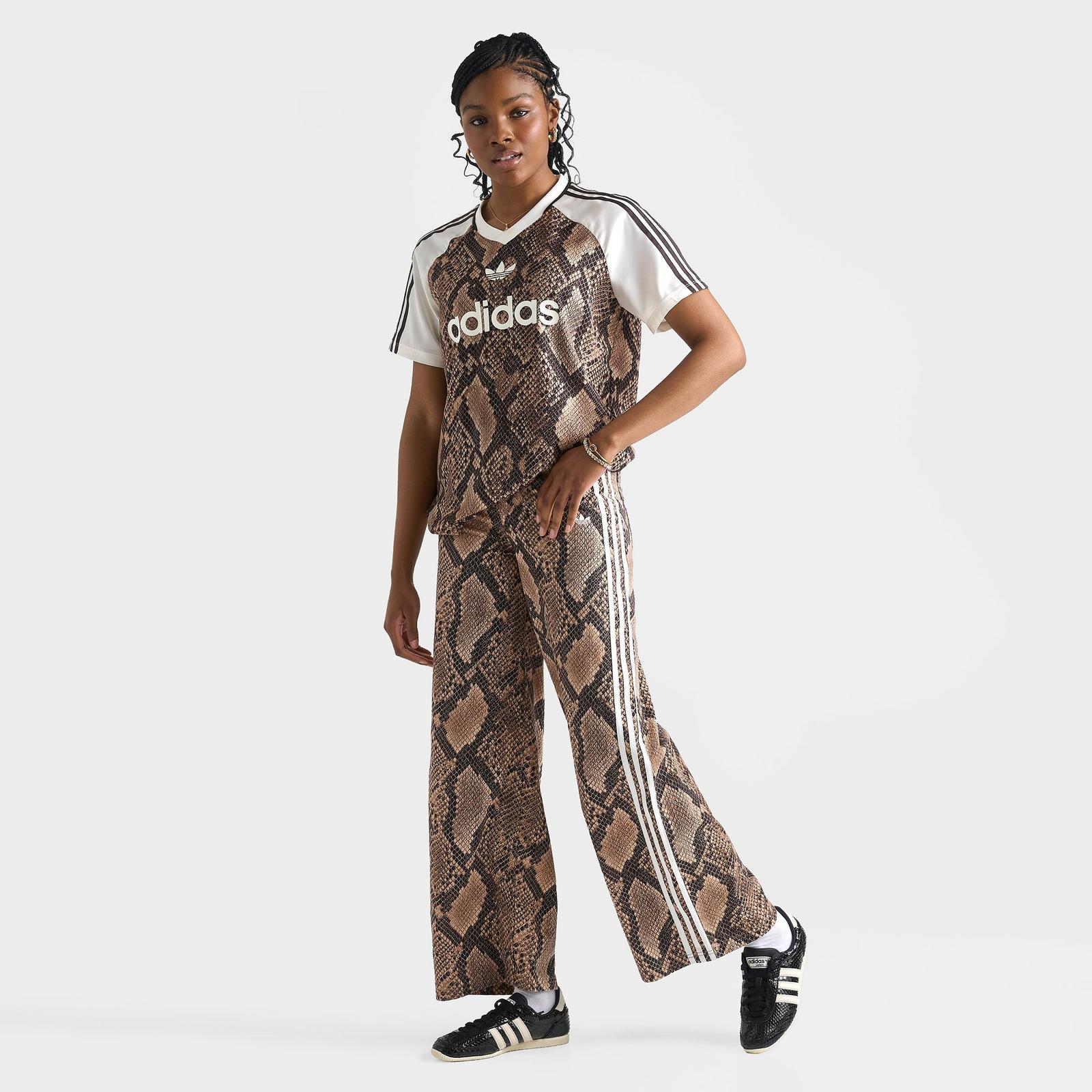 Women's adidas Originals Snake Print Satin Jersey - Linen/Magic Beige - view 2
