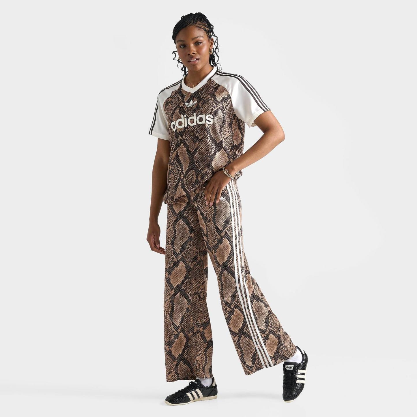 Women's adidas Originals Snake Print Satin Jersey - Linen/Magic Beige - view 2