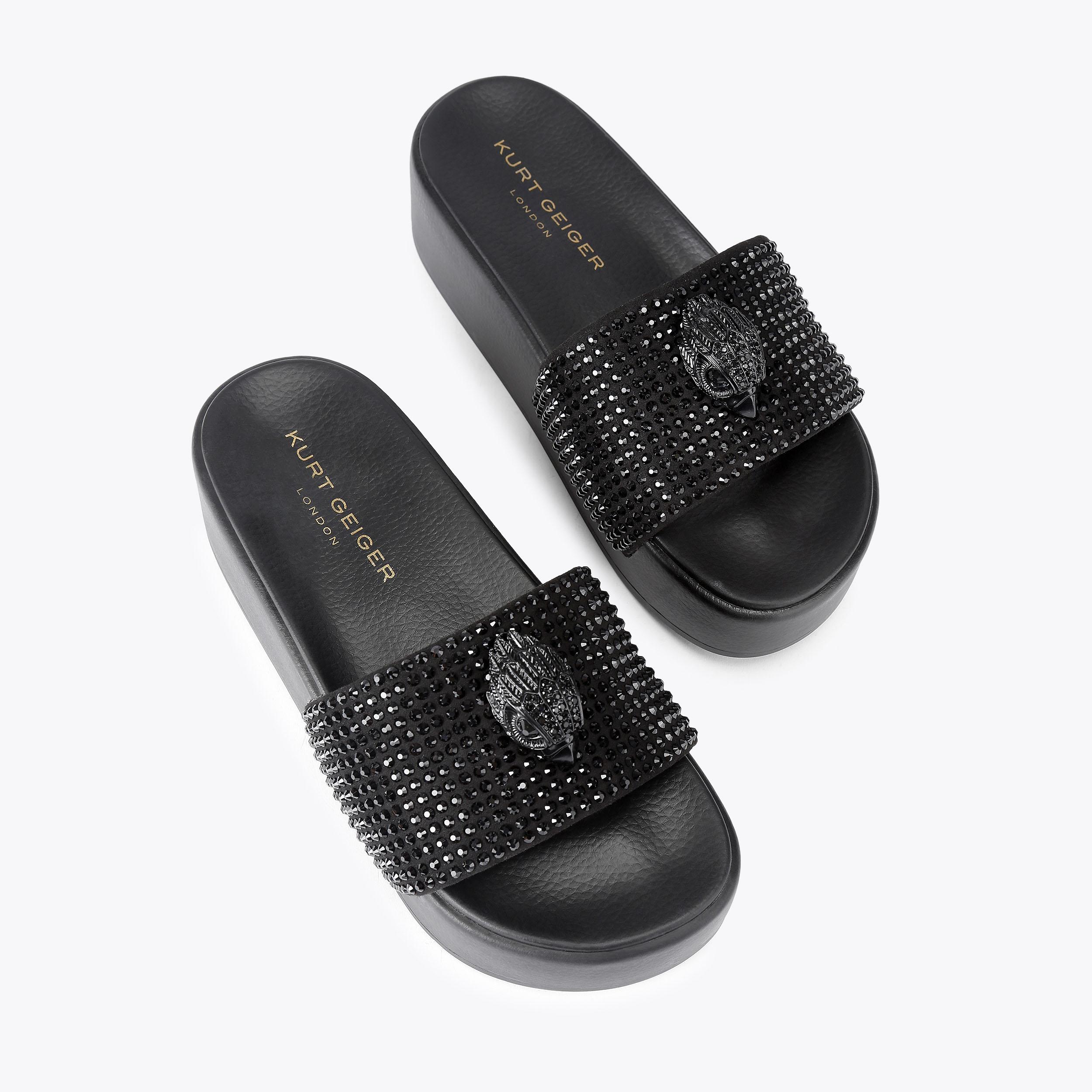 Kurt Geiger London Meena Drench Platform Slide - Black - view 3