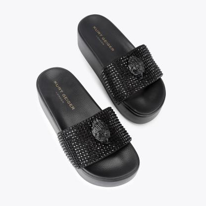 Kurt Geiger London Meena Drench Platform Slide - Black - view 3