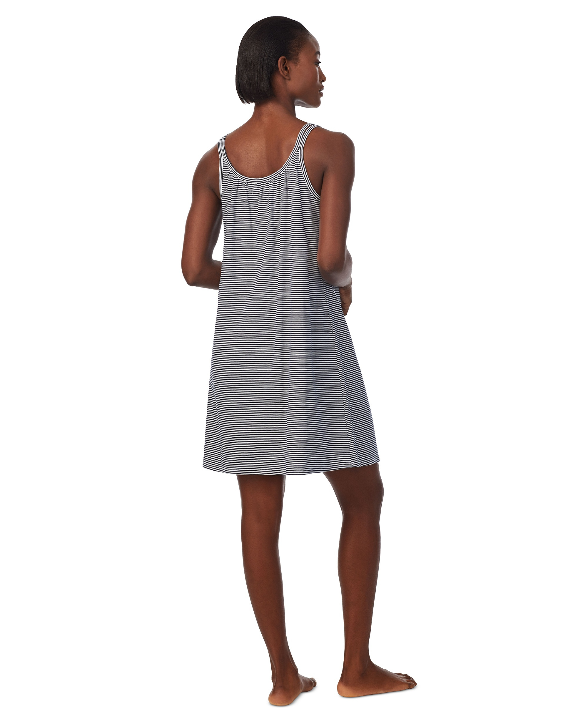 Lauren Ralph Lauren Cotton Knit Double-Strap Nightgown - Dark blue / Stripe
