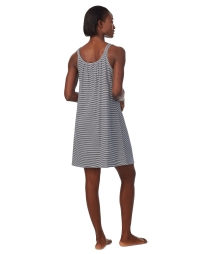 Lauren Ralph Lauren Cotton Knit Double-Strap Nightgown - Dark blue / Stripe