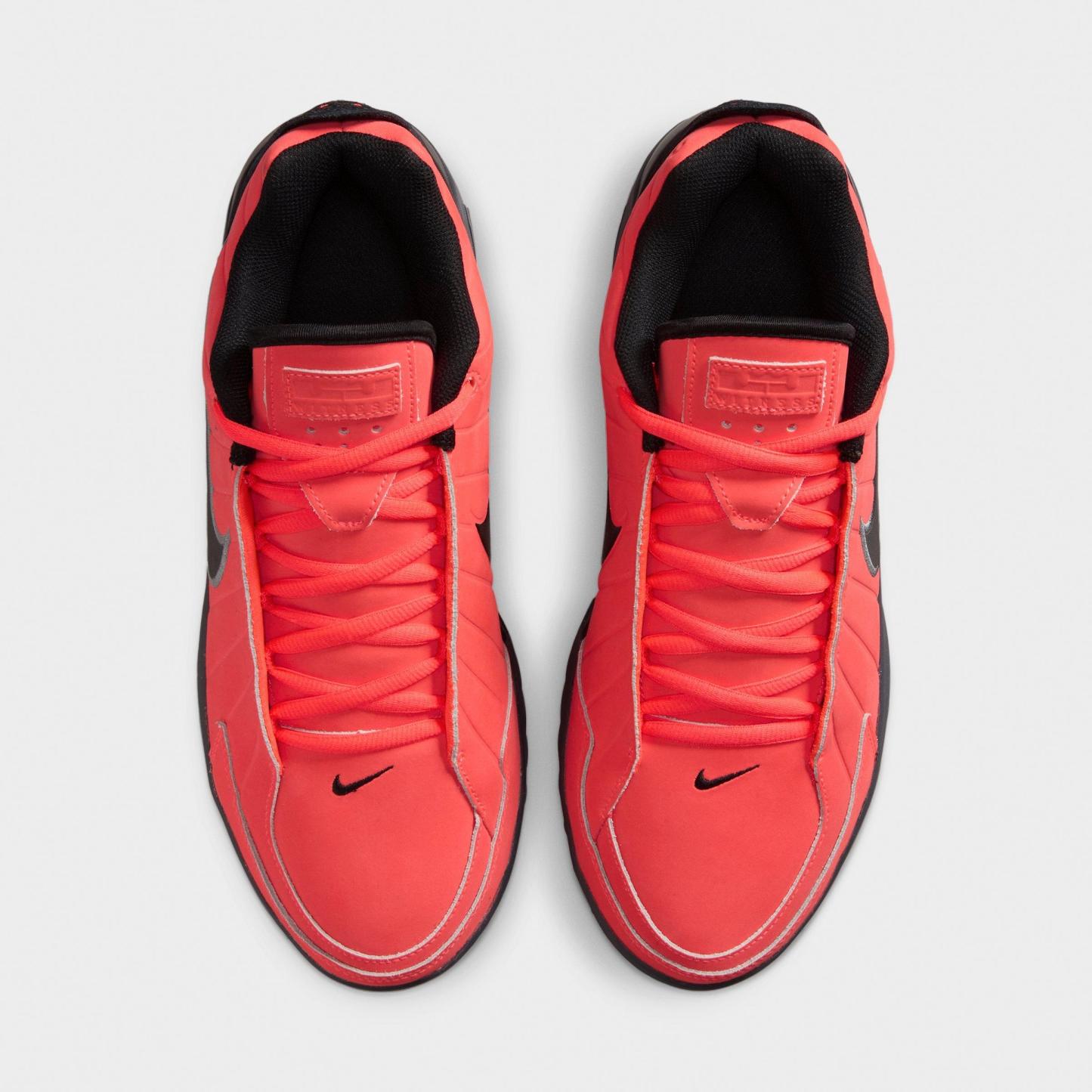 Men's Nithtke LeBron Witness 9 Basketball Shoes - Bright Crimson/Smoke Grey/Black - Top view