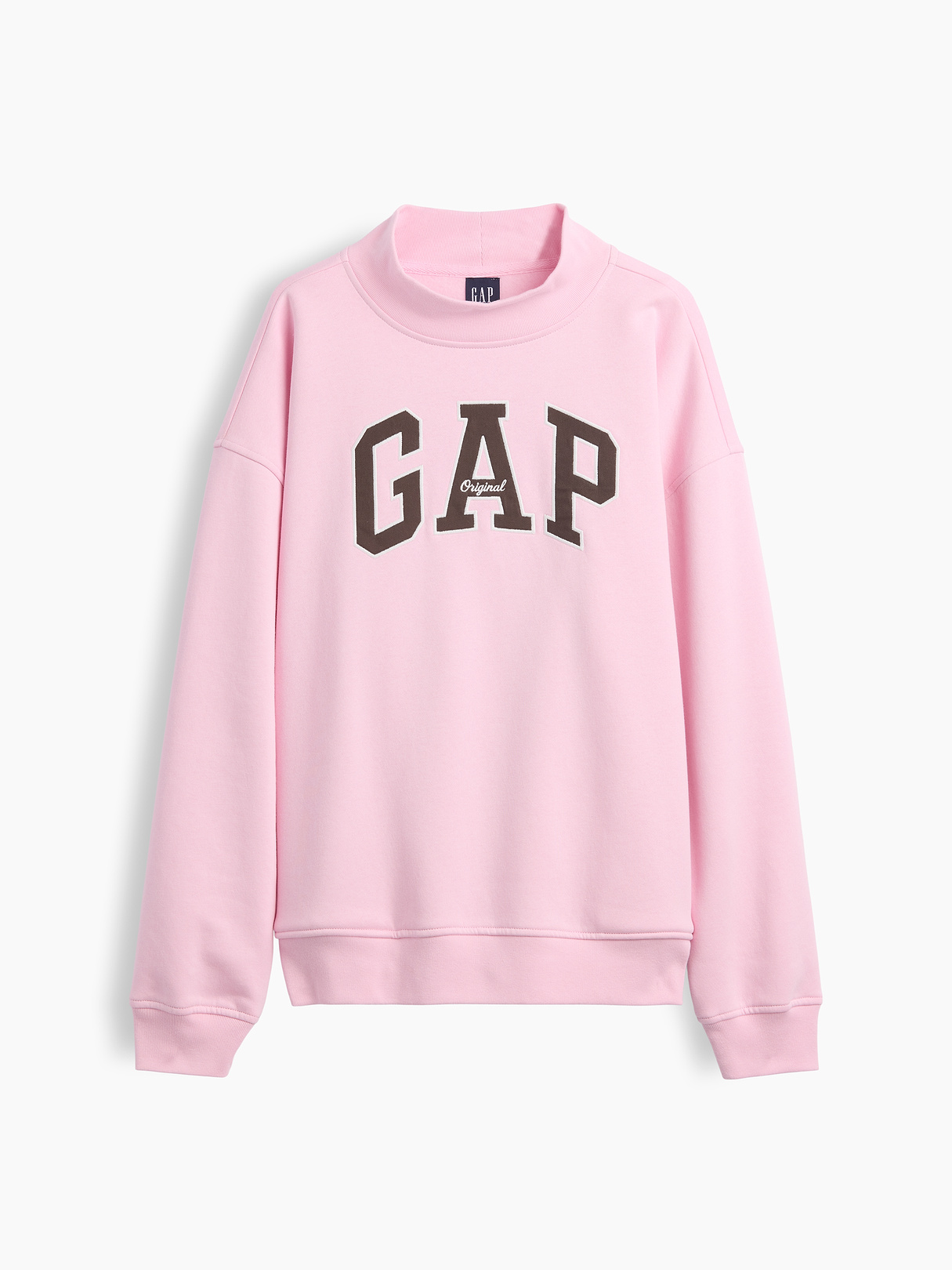 VintageSoft Oversized Mockneck Logo Sweatshirt - Light pink