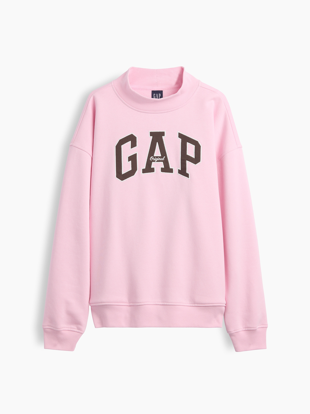 VintageSoft Oversized Mockneck Logo Sweatshirt - Light pink