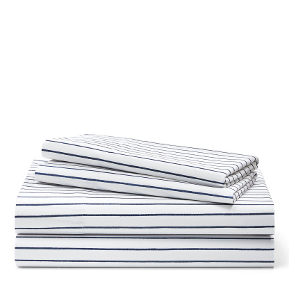Lauren Ralph Lauren Spencer Stripe Sheet Set, Queen - Navy