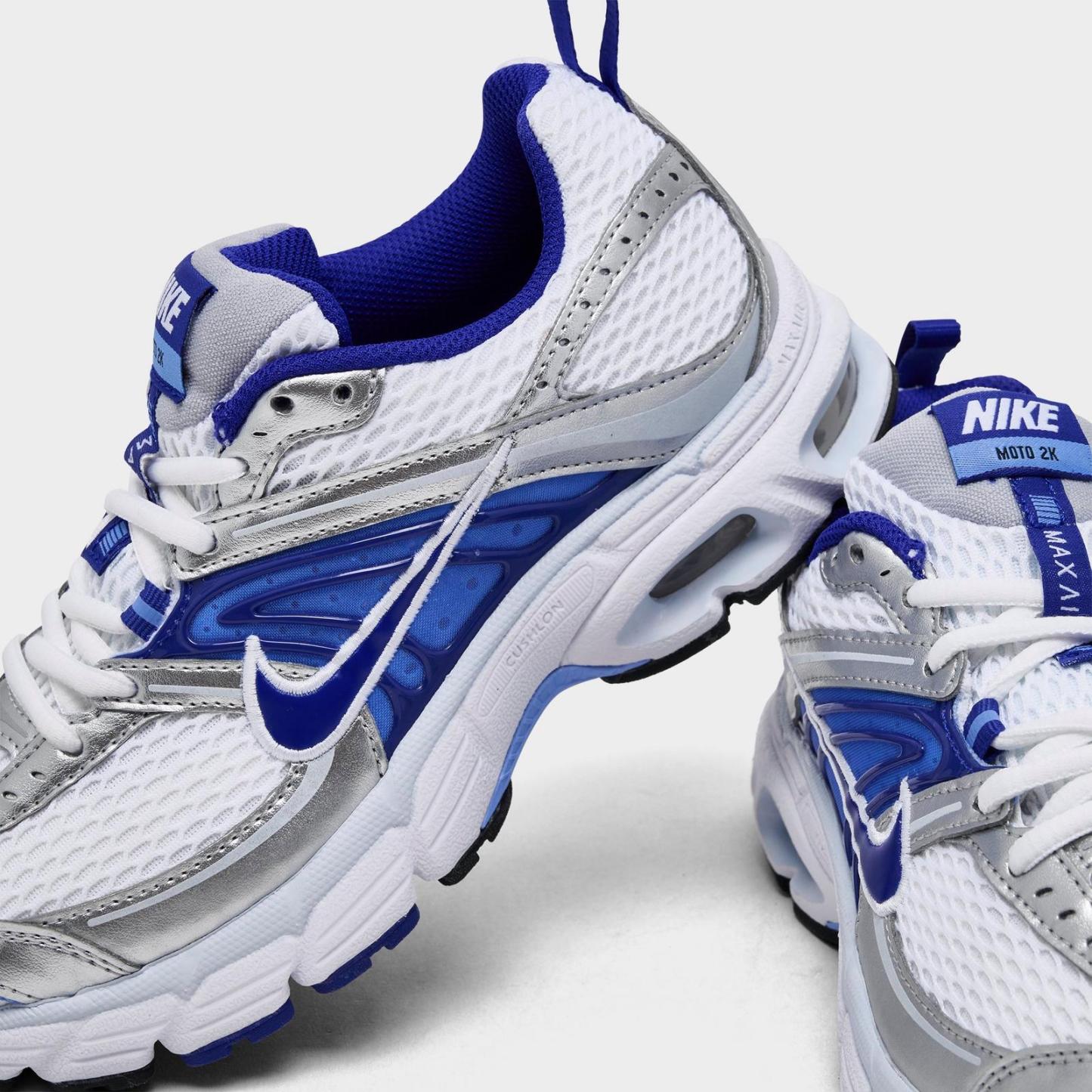 Big Kids' Nike Air Max Moto 2K Casual Shoes - White/Wolf Grey/Royal Pulse/Concord