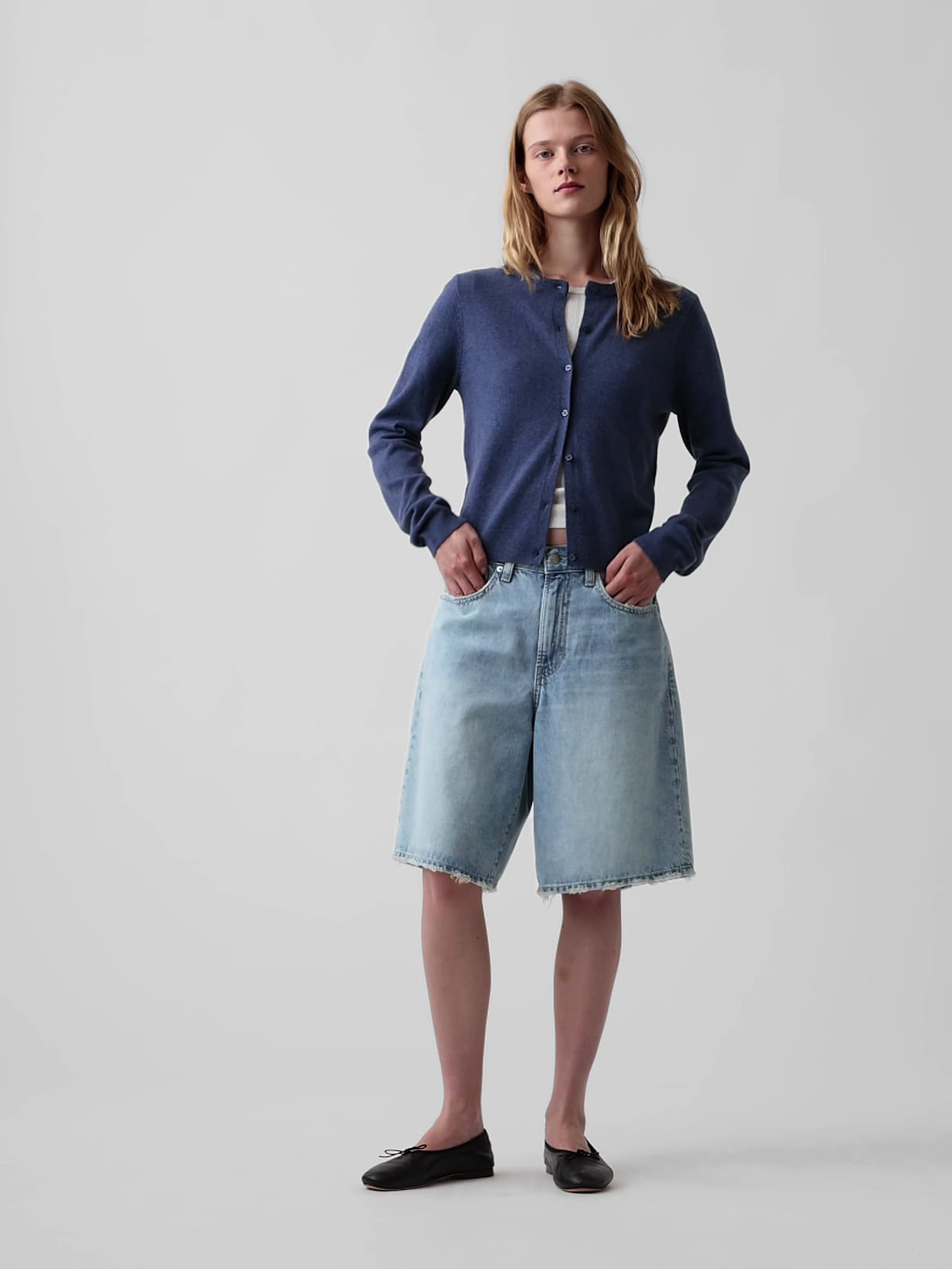 CashSoft Crop Cardigan - Sargassus blue