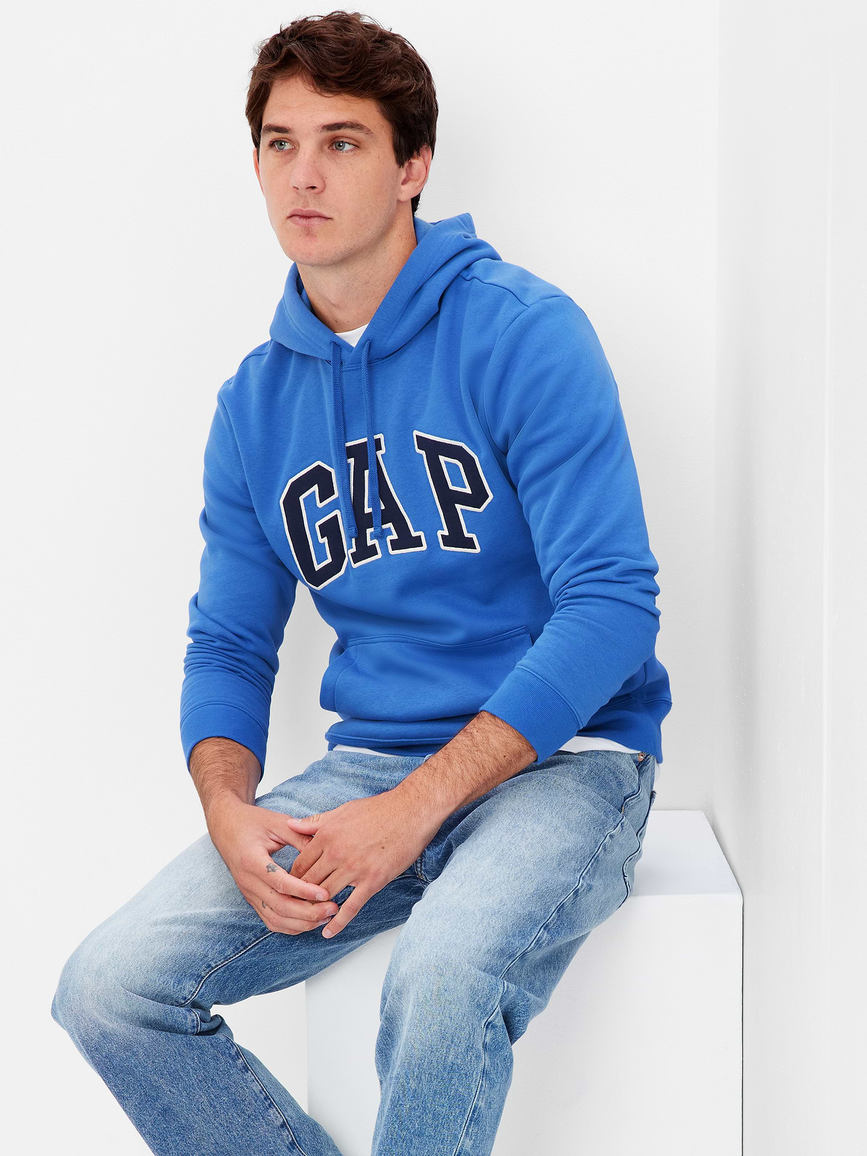 Adult VintageSoft Arch Logo Hoodie - imperial blue