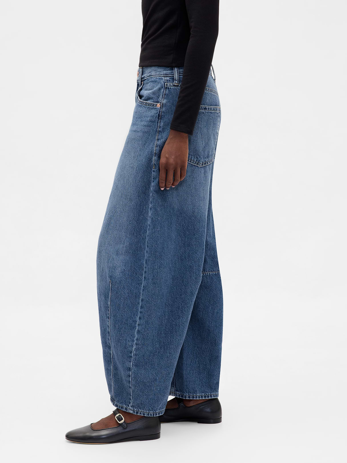 High Rise Horseshoe Jeans - Dark blue indigo