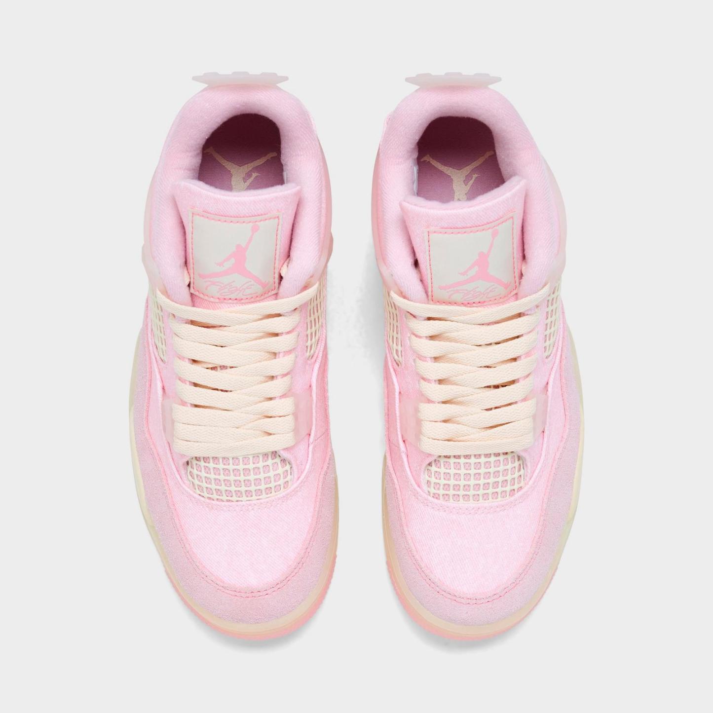 Women's Air Jordan Retro 4 Textile Casual Shoes - Pearl Pink/Iced Carmine/Coconut Milk/Muslin - view 5