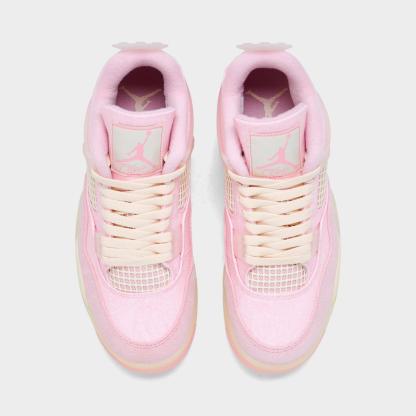 Women's Air Jordan Retro 4 Textile Casual Shoes - Pearl Pink/Iced Carmine/Coconut Milk/Muslin - view 5