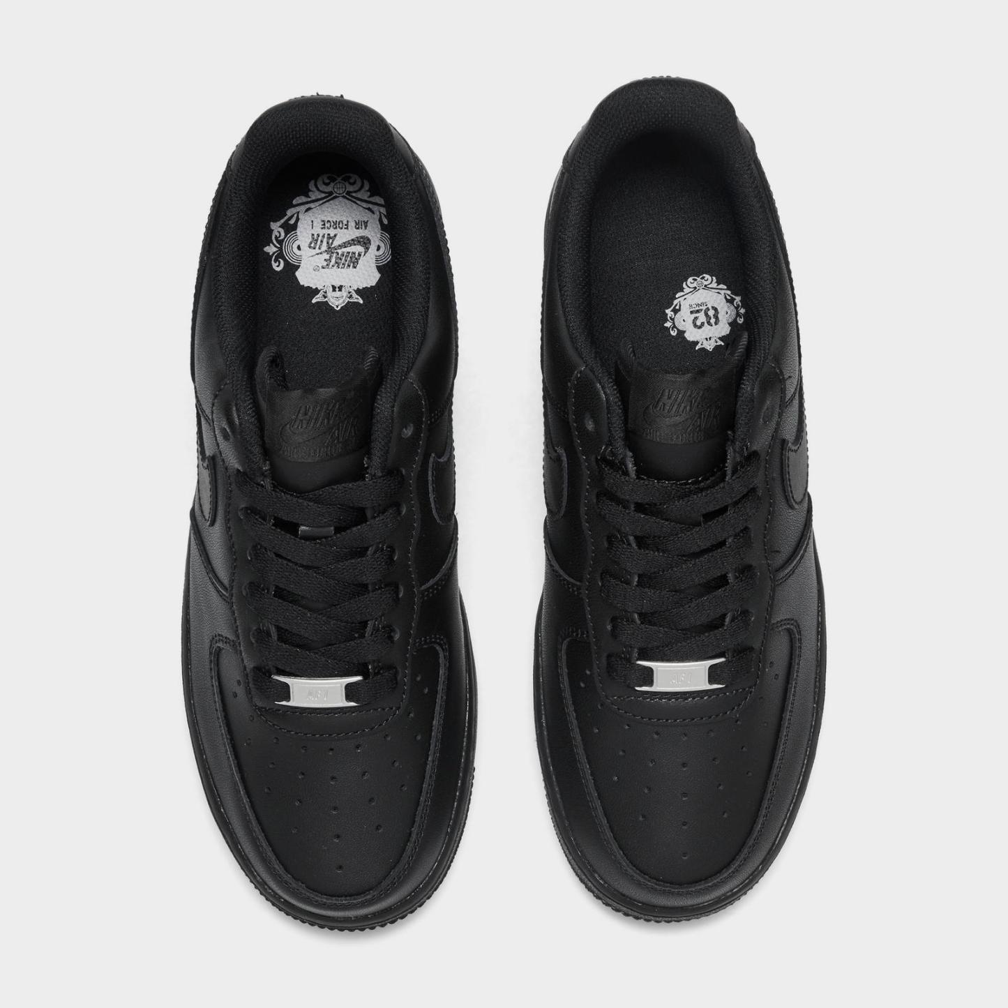 Women's Nike Air Force 1 Low Casual Shoes - Black/Black/Black