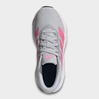 Big Kids' adidas Galaxy 8 Running Shoes - Light Solid Grey/Pink Fusion/Clear Pink - Top view