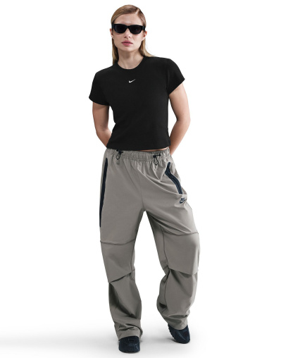 Nike Women's Sportswear Tight Ribbed Short-Sleeve T-Shirt - Black