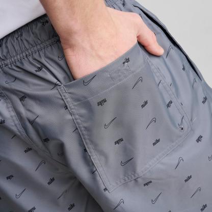 Men's Nike Sportswear Club Monogram Woven Flow Shorts - Smoke Grey/Black