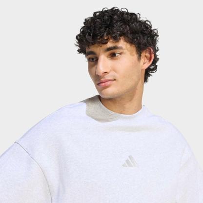 Men's adidas KIT Small Logo French Terry Sweatshirt - Light Grey Heather