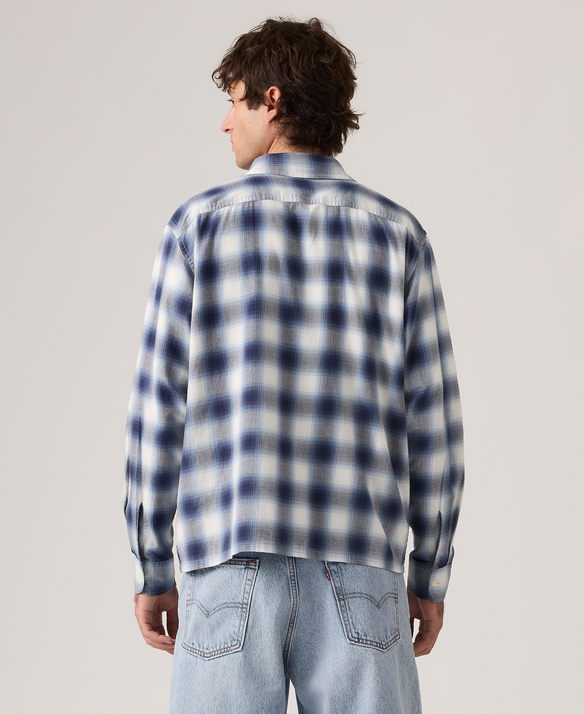 Levi's Men's Duboce Boxy Regular-Fit Overshirt - Blue/White