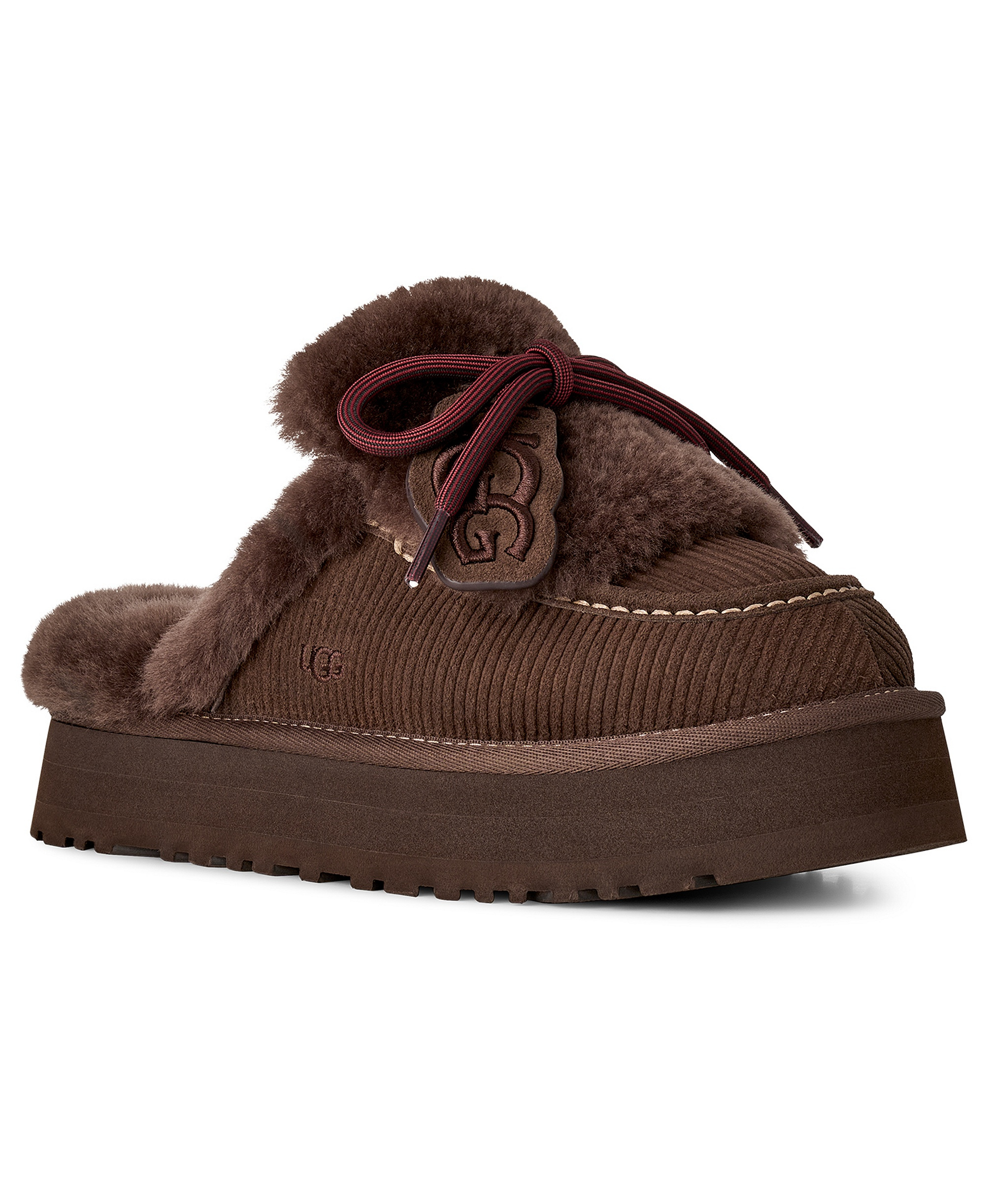 UGG® Women's Disquette Heritage Lace-Up Clog Slippers - Burnt Cedar