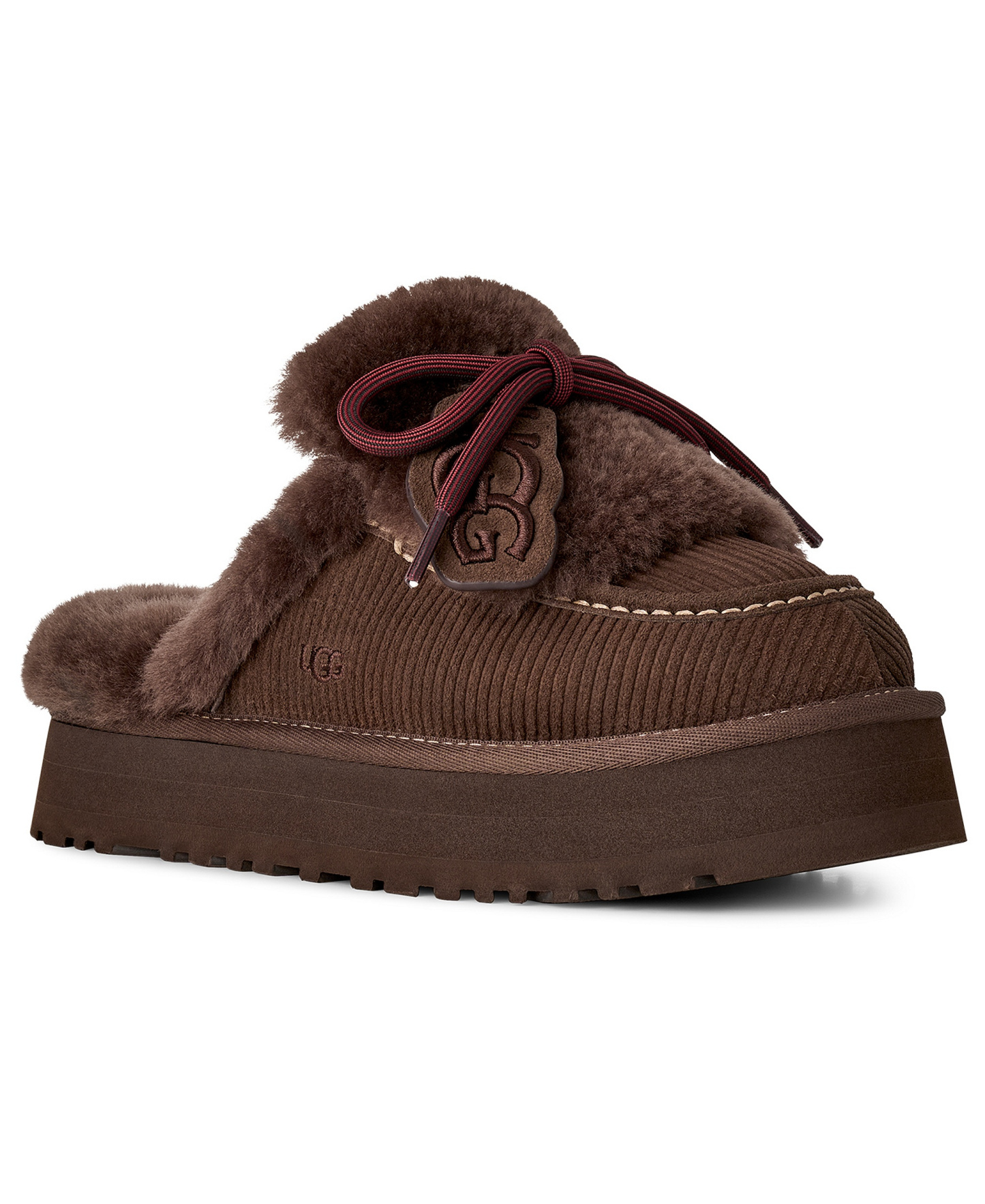 UGG® Women's Disquette Heritage Lace-Up Clog Slippers - Burnt Cedar