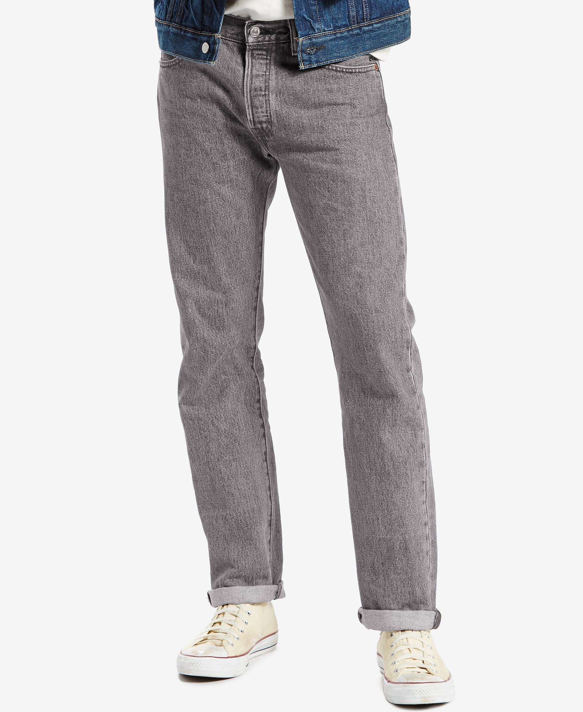 Levi's Men's 501 Straight-Fit Button Fly Stretch Jeans - Dirienzo stretch