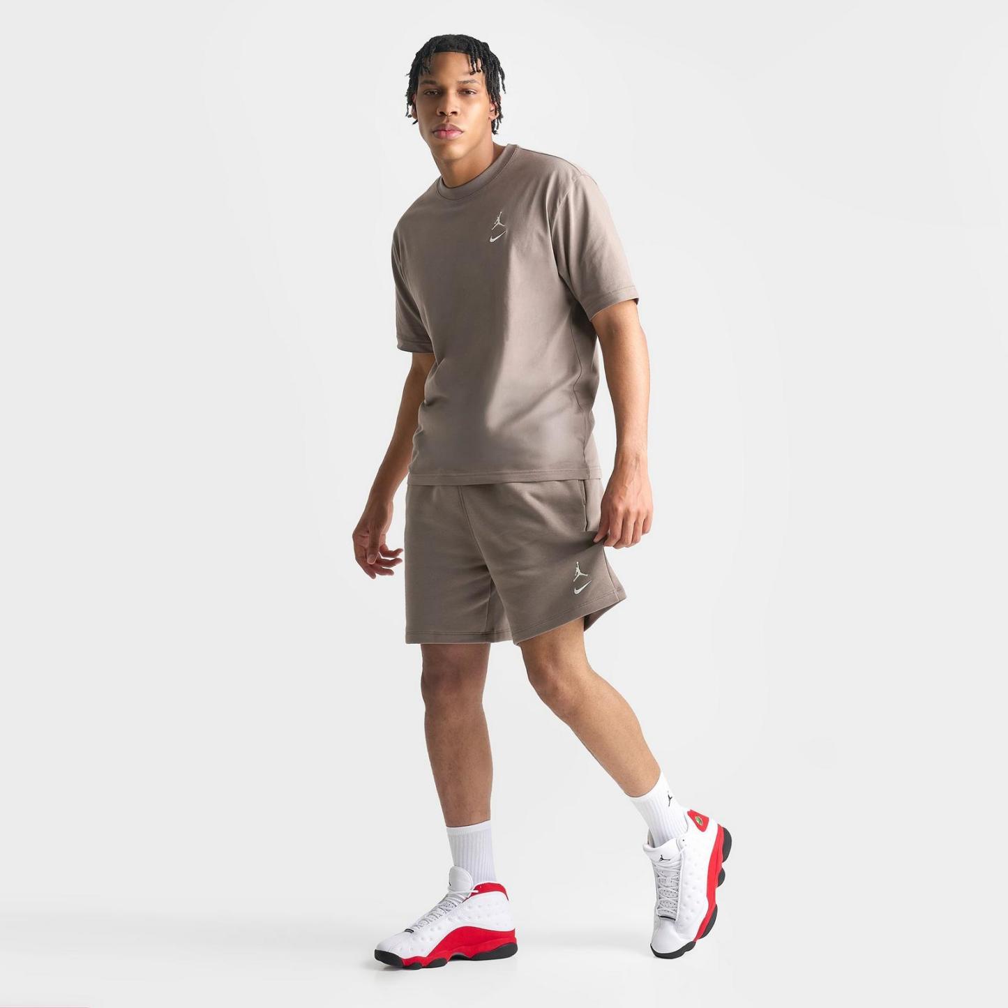 Men's Jordan Brooklyn Varsity Fleece Shorts - Olive Grey/Sail - view 2