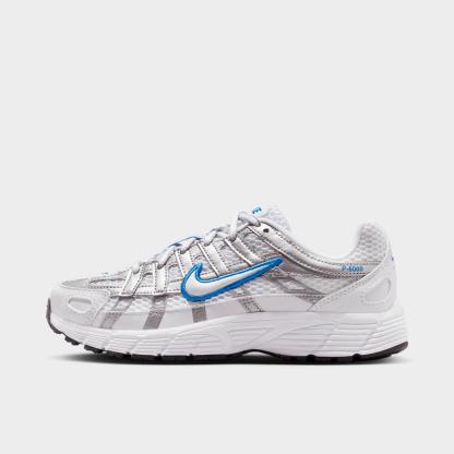 Big Kids' Nike P-6000 Casual Shoes - White/Blue Crystal/Metallic Silver/White