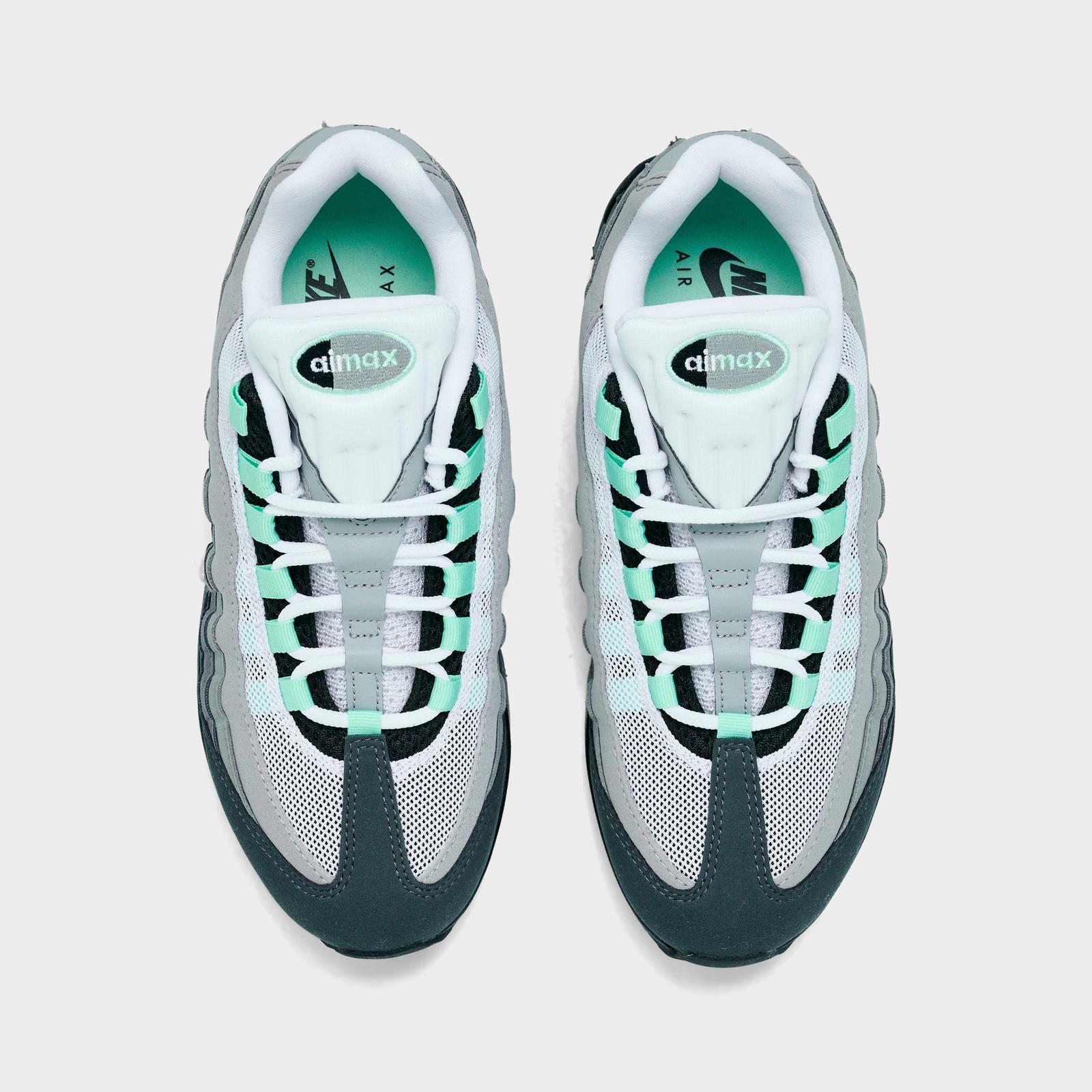 Women's Nike Air Max 95 Big Bubble Casual Shoes - Black/White/Medium Grey/Fresh Mint