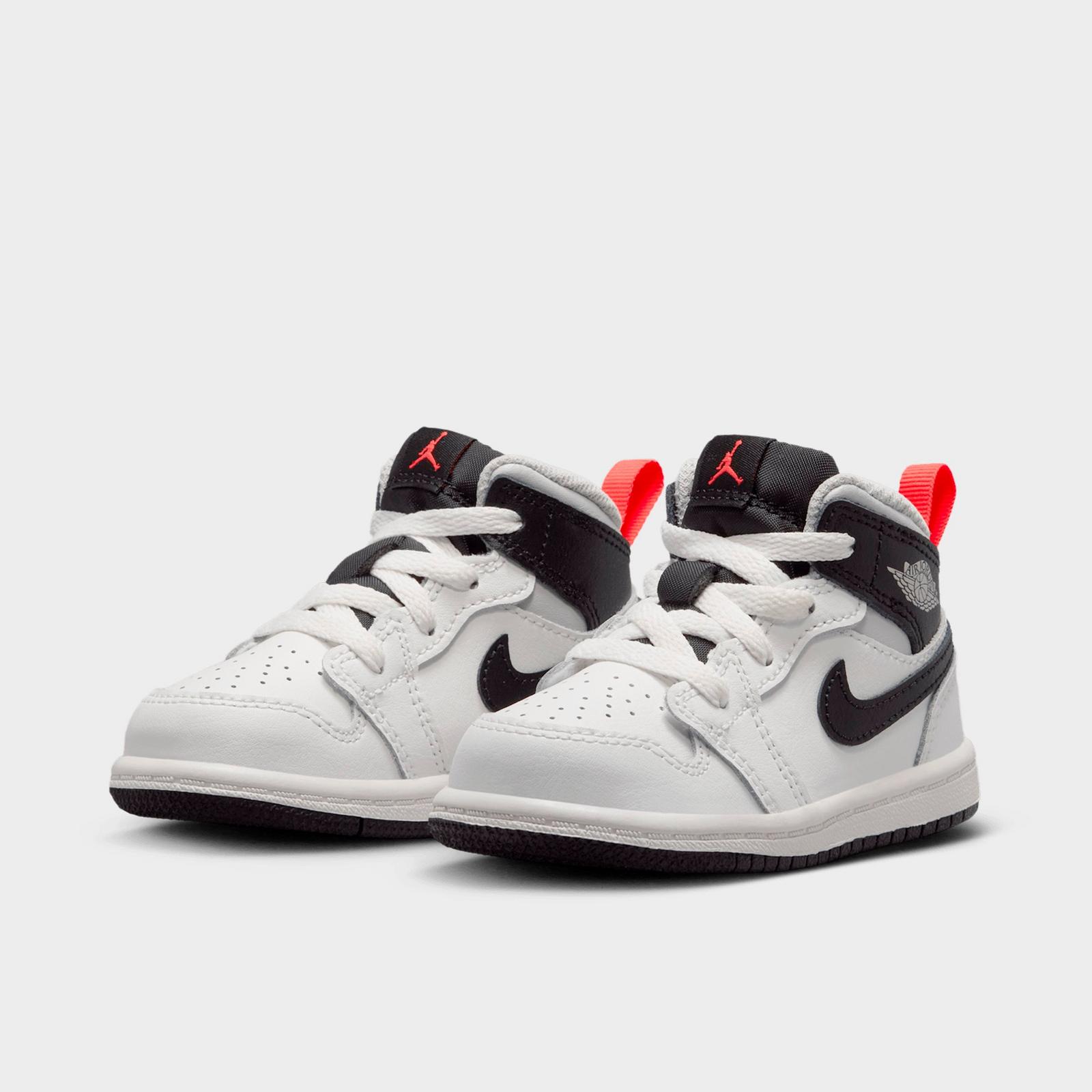 Kids' Toddler Air Jordan Retro 1 Mid Casual Shoes - Summit White/Infrared 23/Neutral Grey/Black - view 2