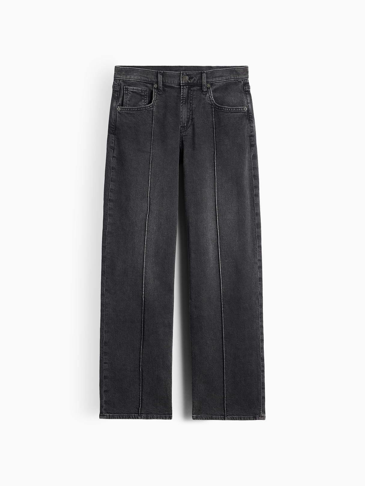 Low Rise Lace-Up '90s Loose Jeans - Black