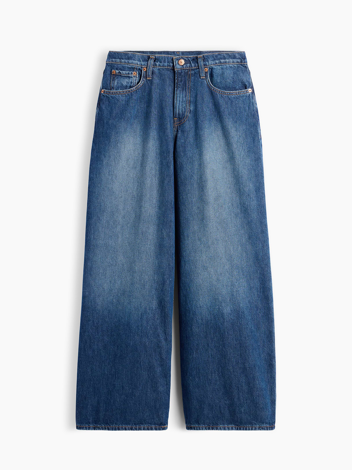 Low Slung Extra Baggy Jeans - Medium indigo