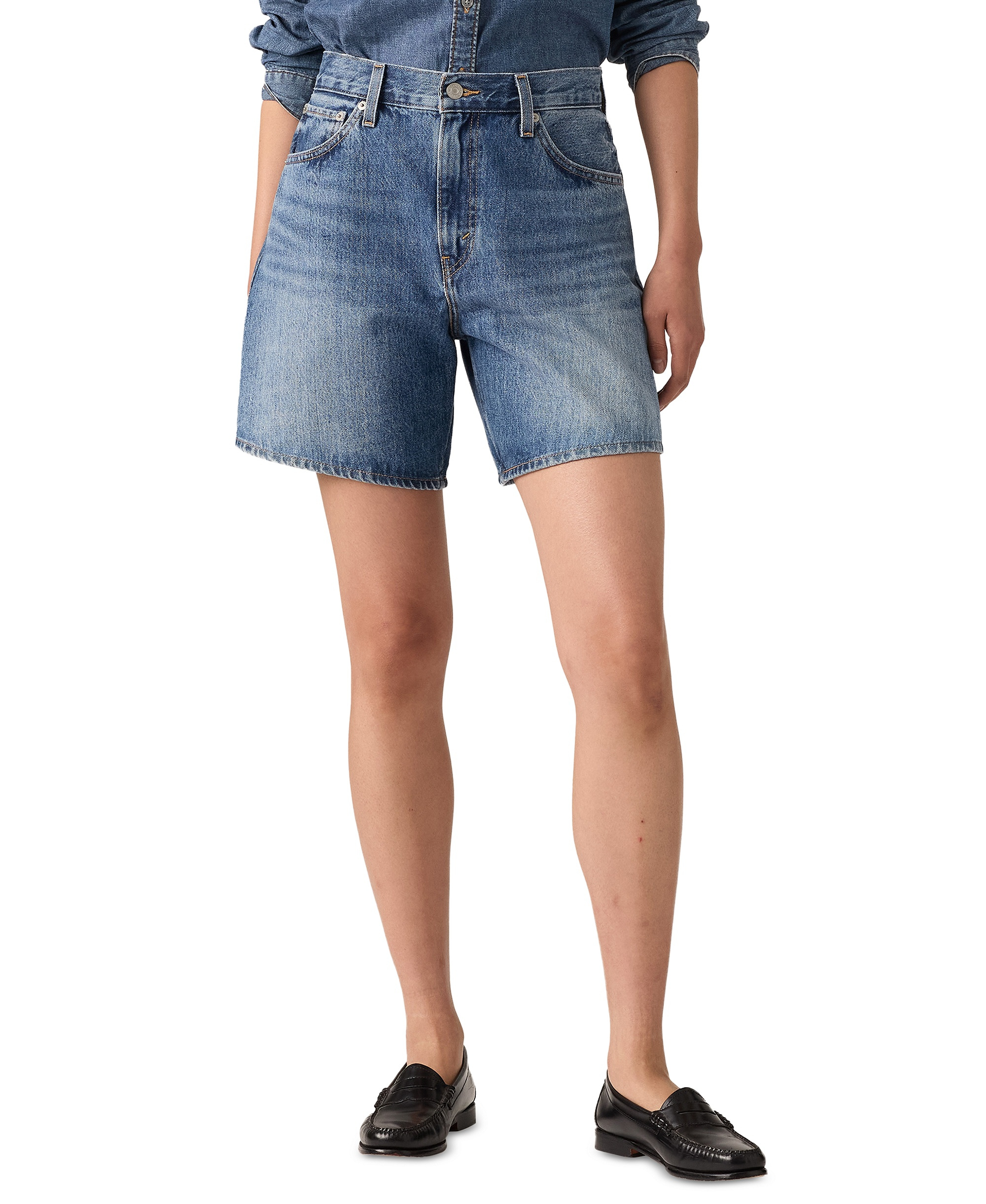 Levi's Premium Women's High-Rise Baggy Denim Shorts - Worn Memor