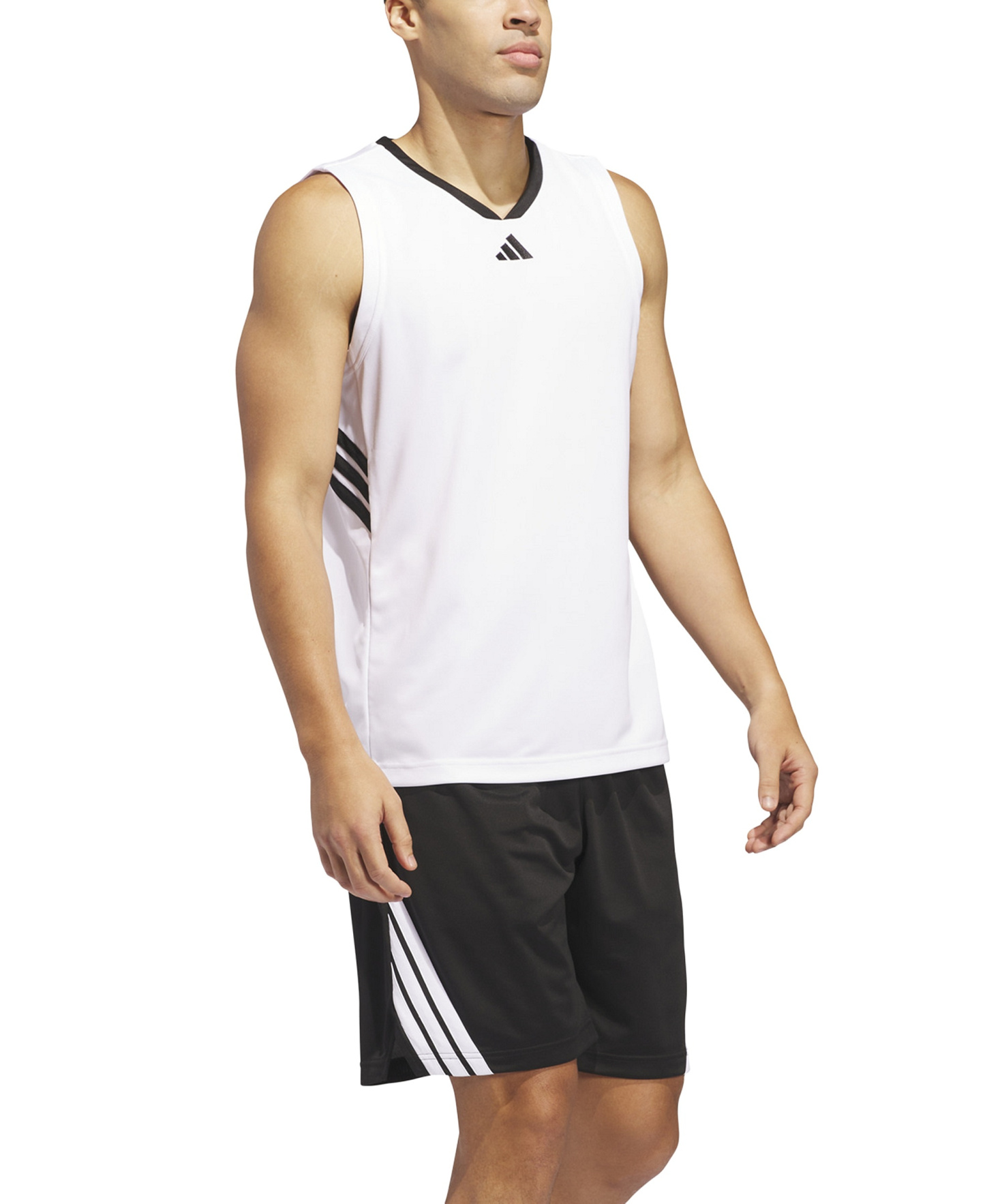 adidas Men's Three Stripes Legends Basketball Shorts - Black/White