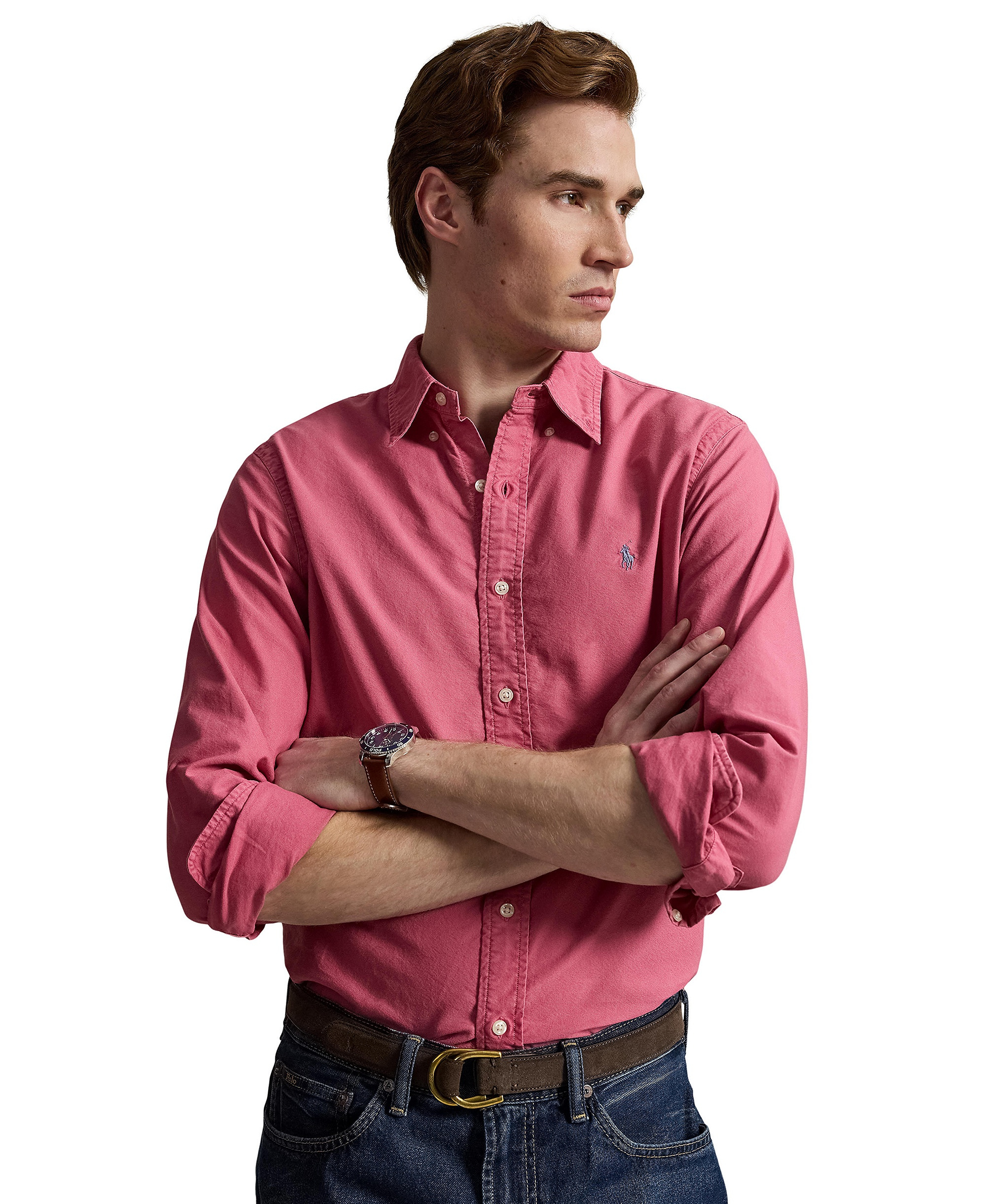 Polo Ralph Lauren Men's Garment-Dyed Oxford Shirt - Terrace Pink