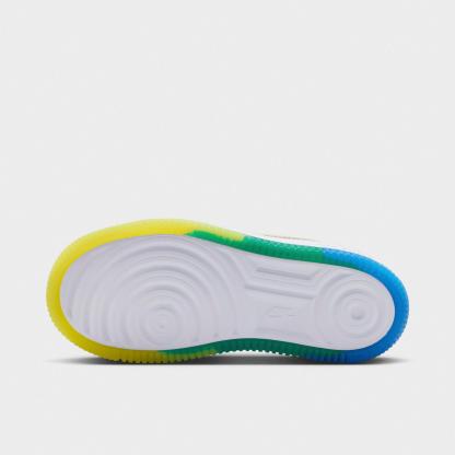 Little Kids' Nike Force 1 Low Casual Shoes - White/Soar/Sonic Yellow/Metallic Gold