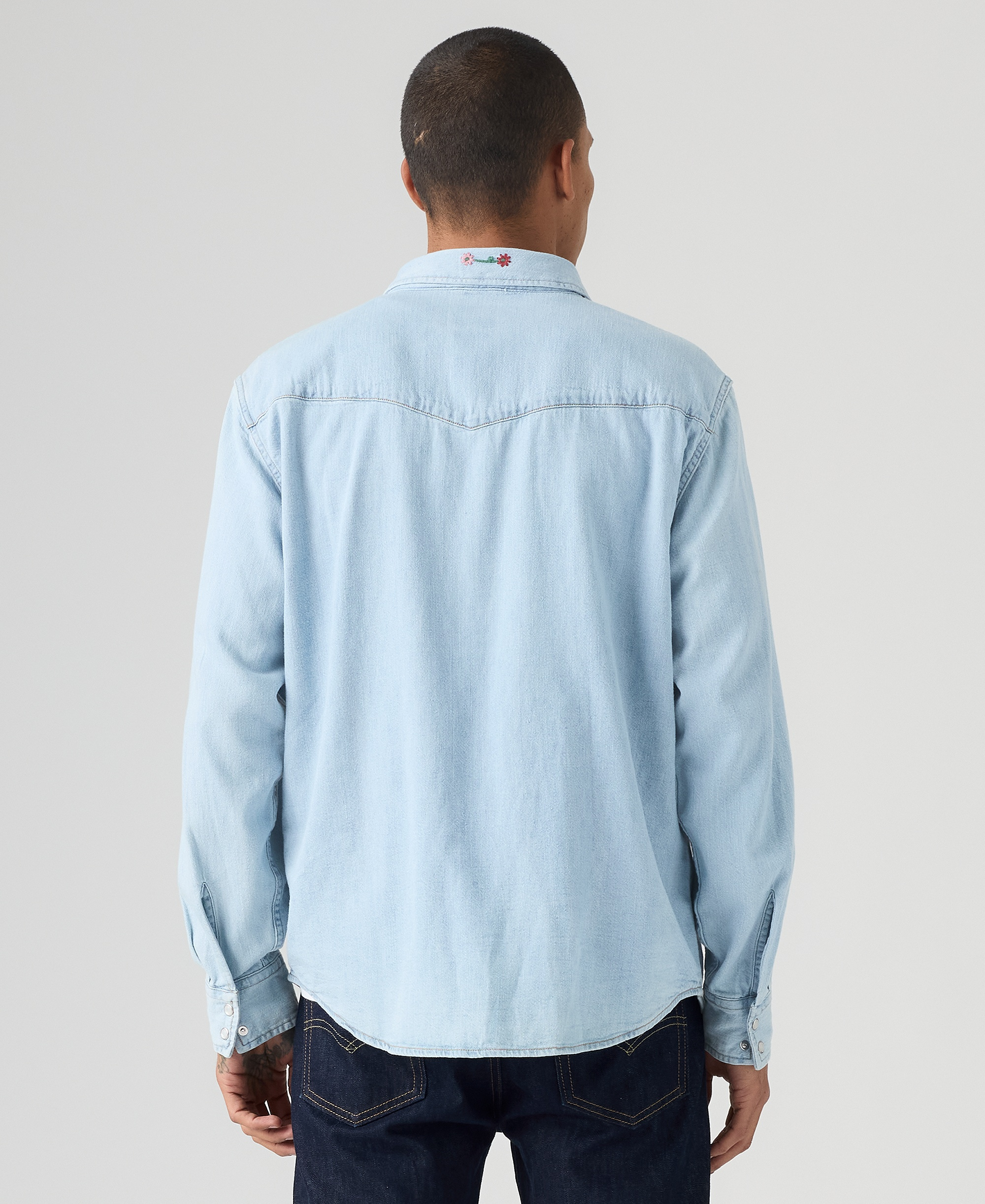 Levi's Men's Premium Relaxed-Fit Western Embroidered Shirt - Spring Flowers