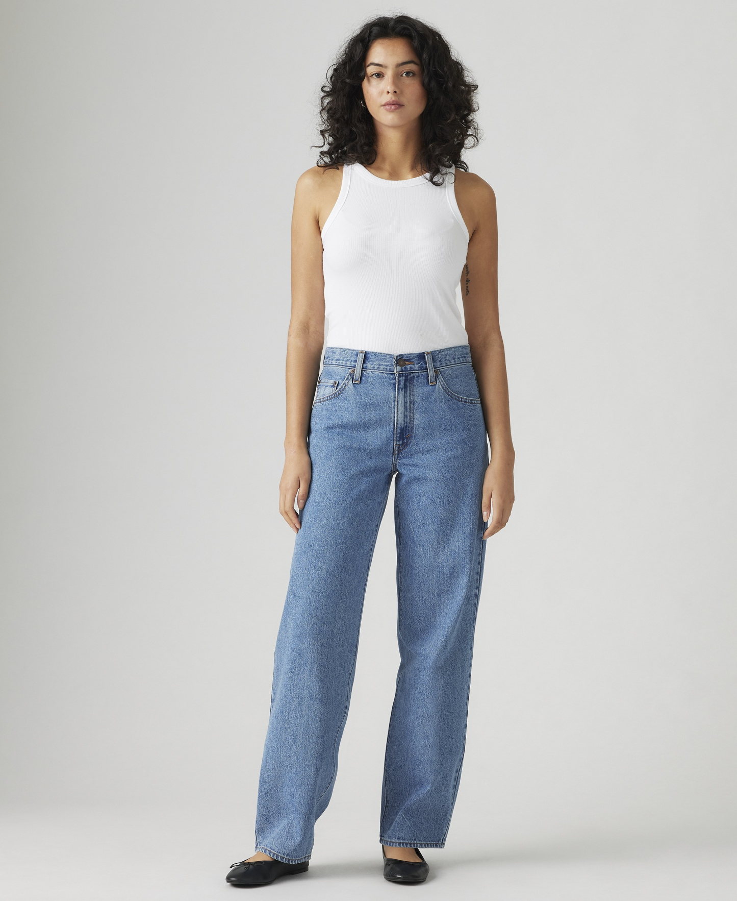 Levi's Premium Women's Mid-Rise Baggy Dad Jeans - Own It Stone