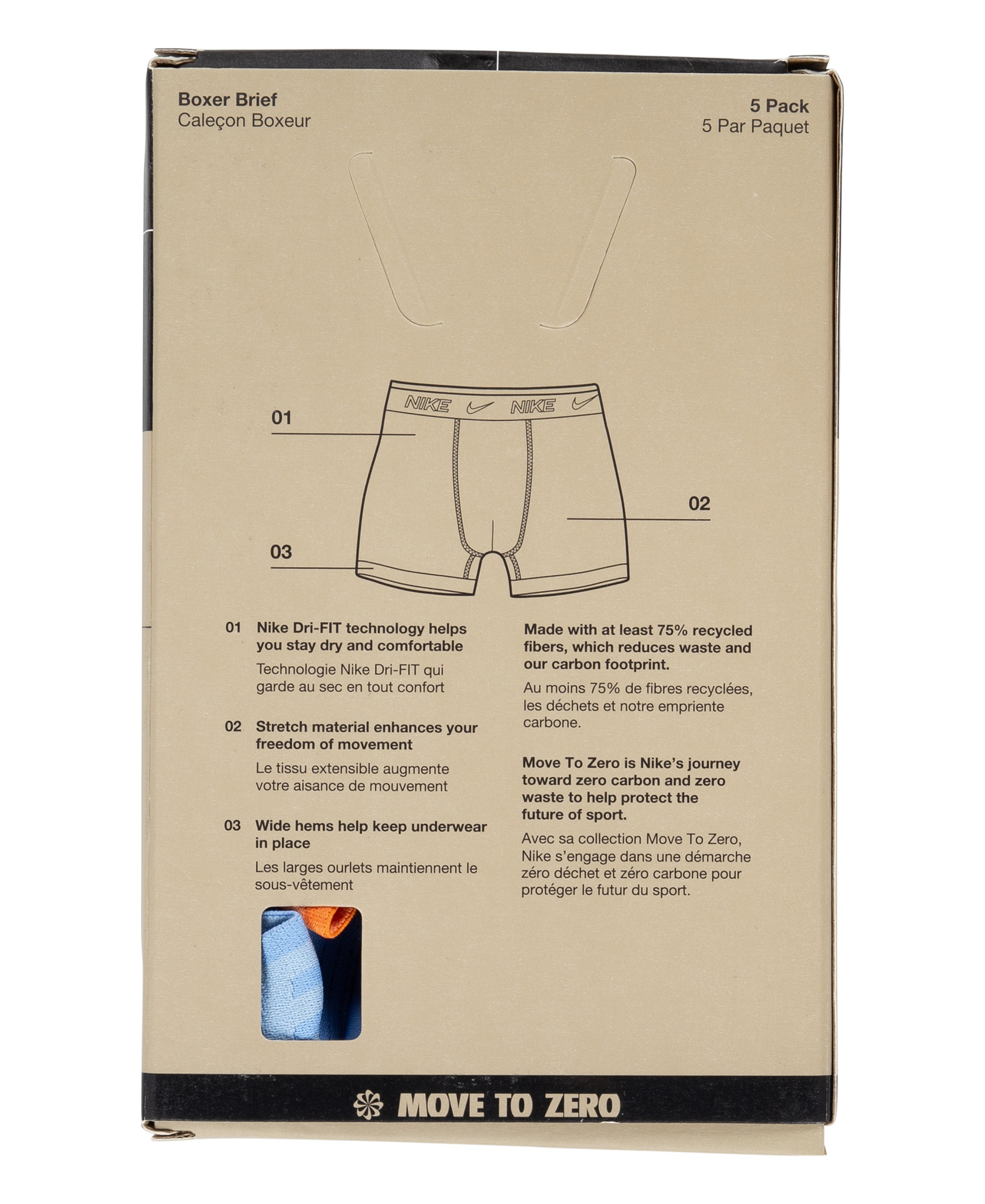 Nike Big Boys Dri-FIT Polyester Color Pop Boxer Briefs Underwear, 5-Pack - Black