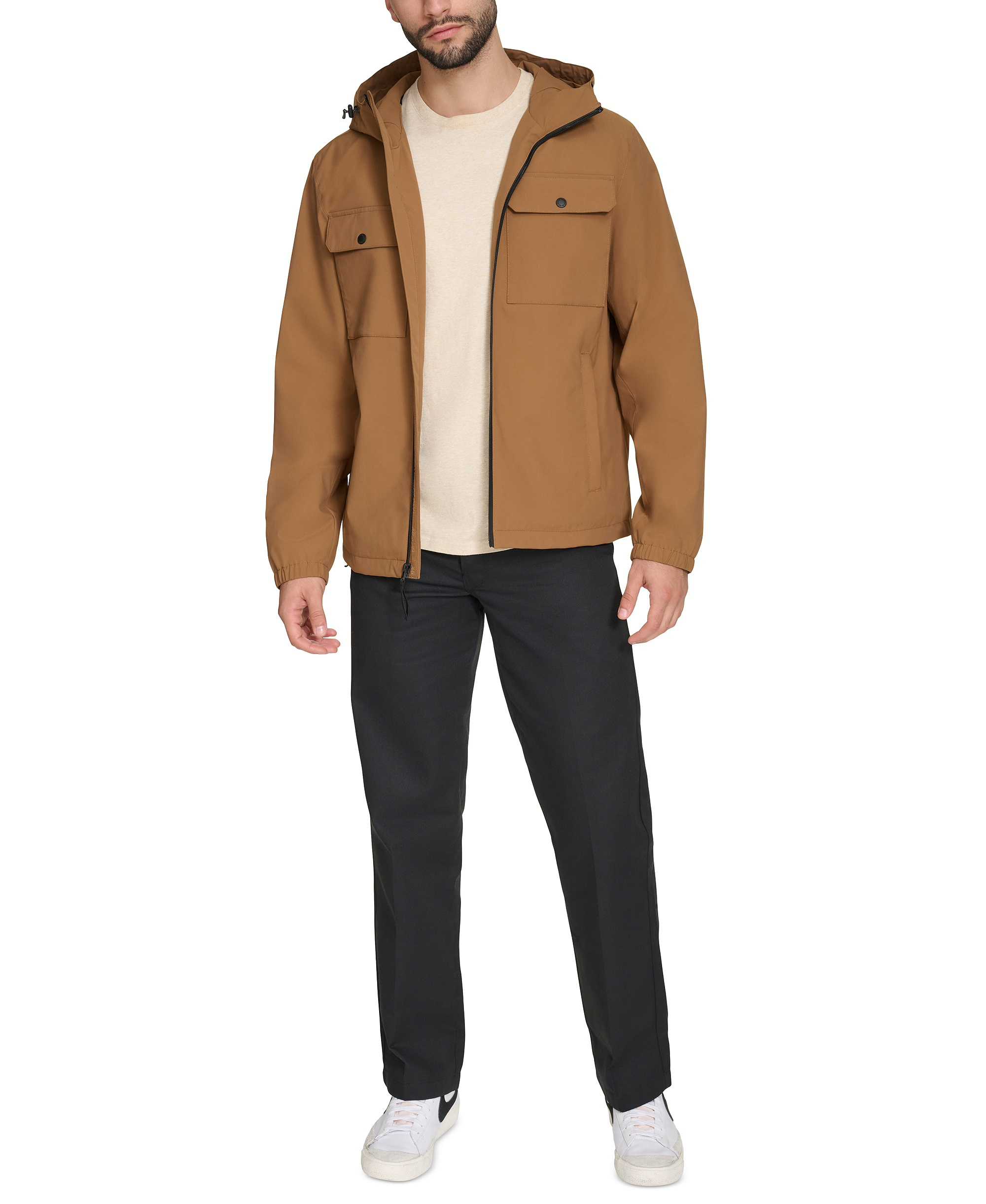 Levi's Men's Hooded Rain Jacket - Brown