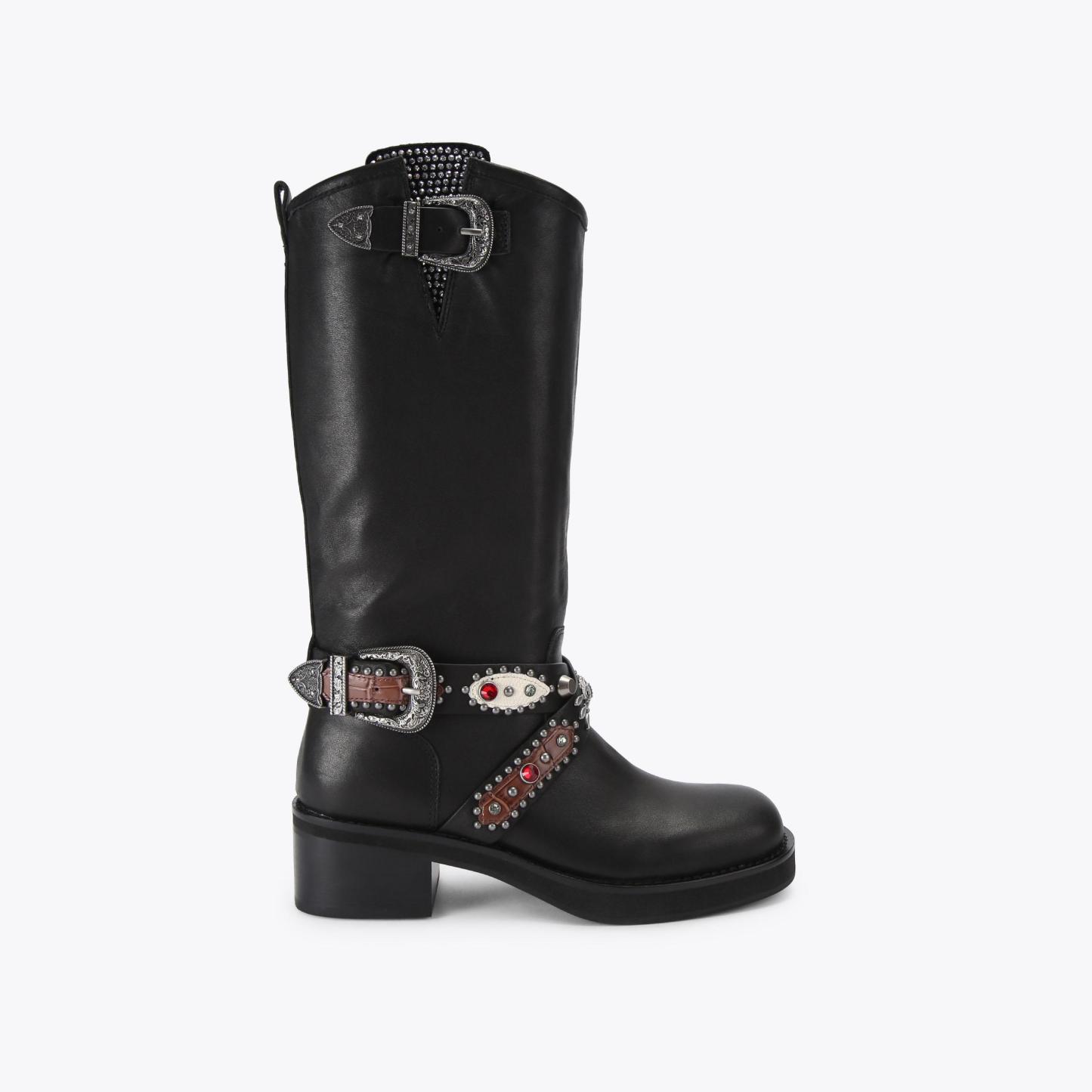 Kurt Geiger London Western Biker Boot - Black