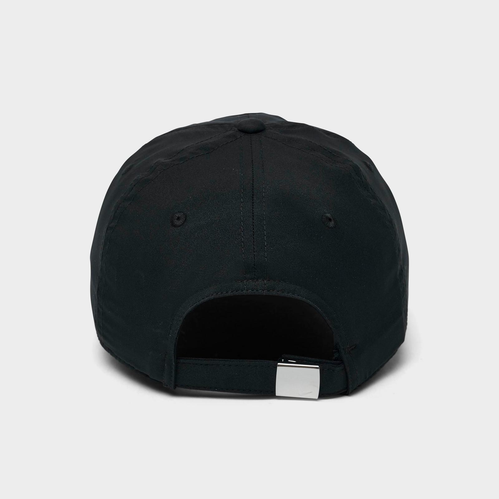 Nike Dri-FIT Club Unstructured Metal Swoosh Strapback Hat - Black/Silver
