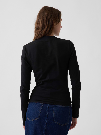 CloseKnit Jersey Funnel-Neck Ruched T-Shirt - Black