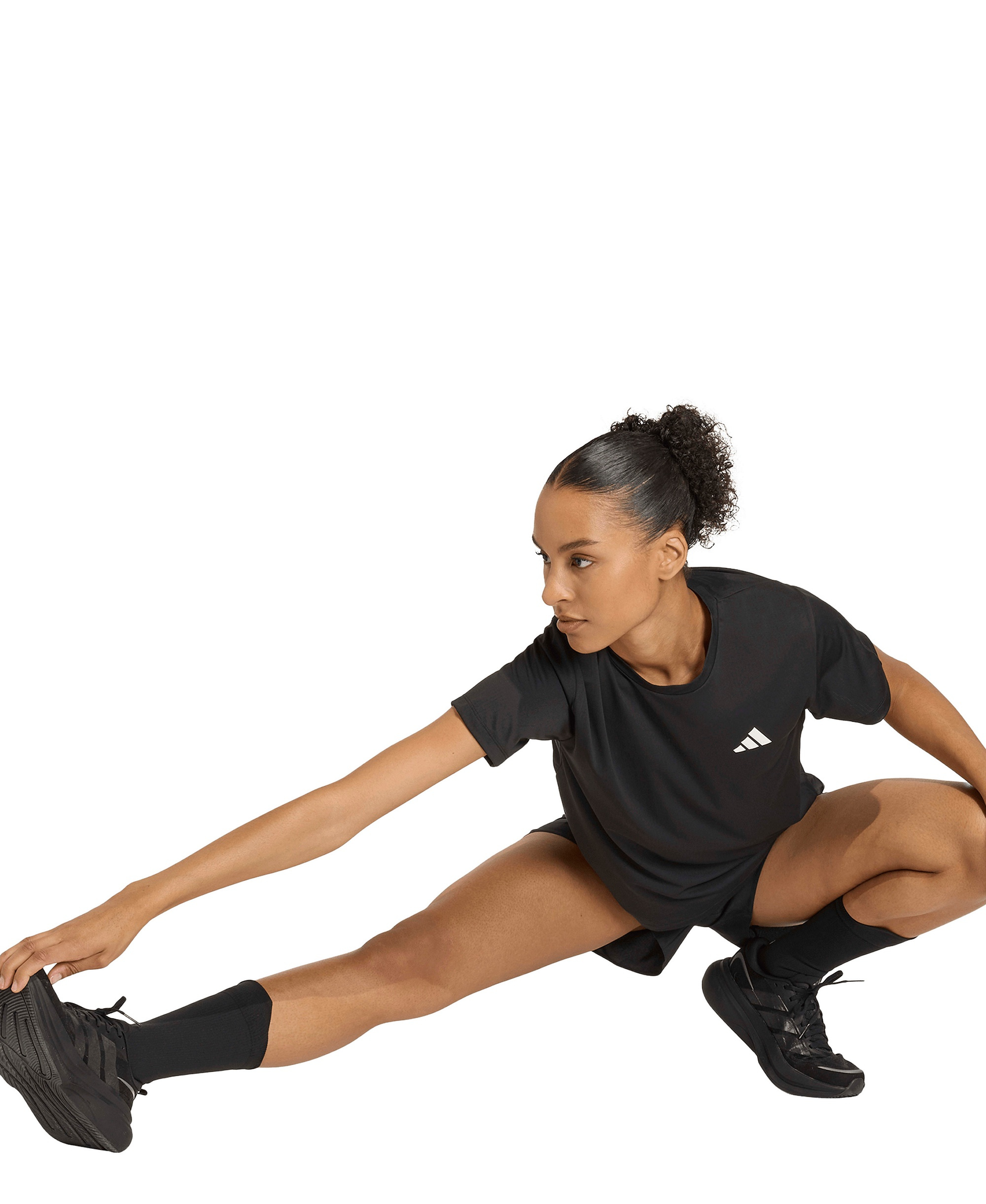adidas Women's Crewneck Running T-Shirt - Black