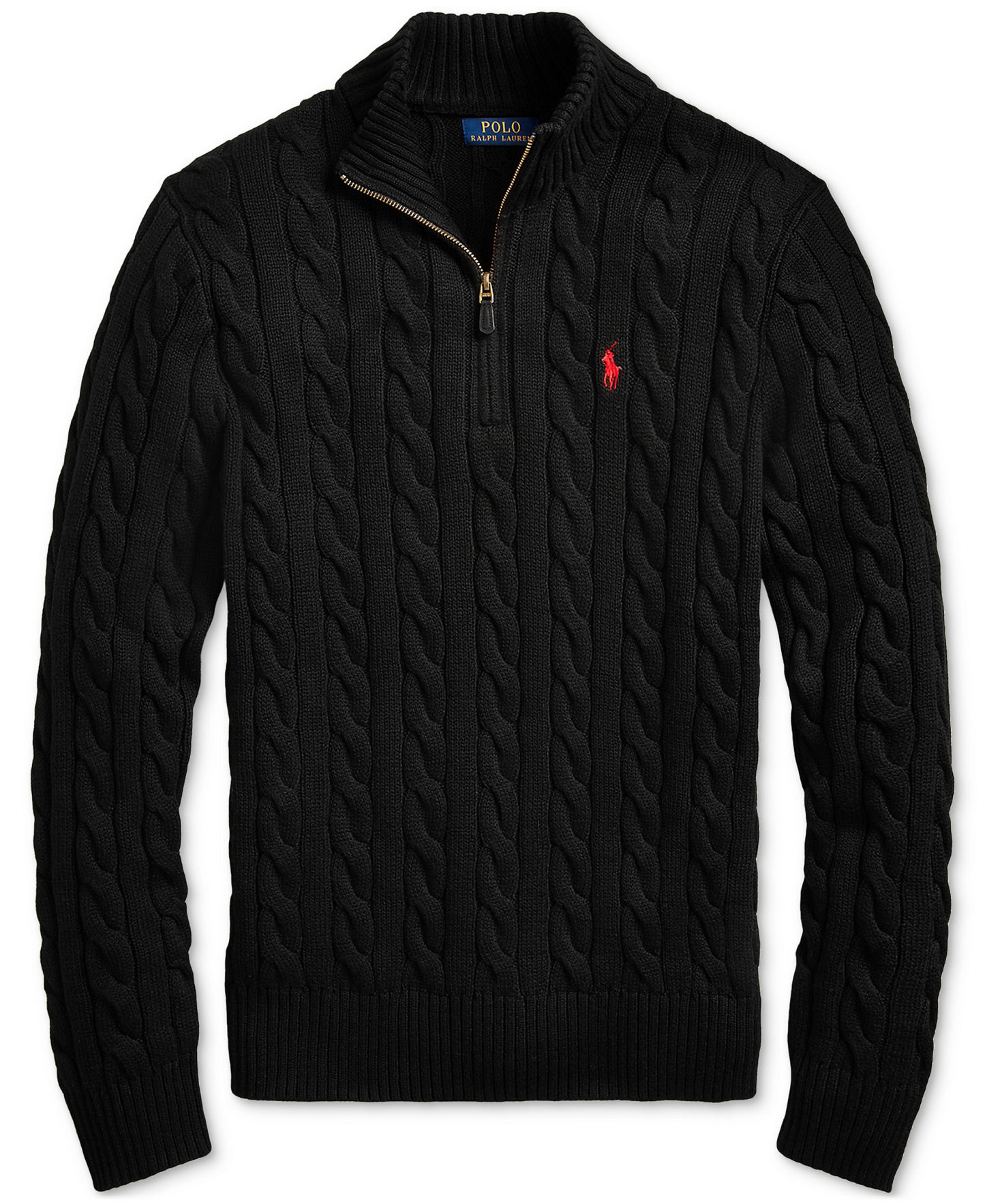 Polo Ralph Lauren Men's Cable-Knit Cotton Sweater - Polo Black