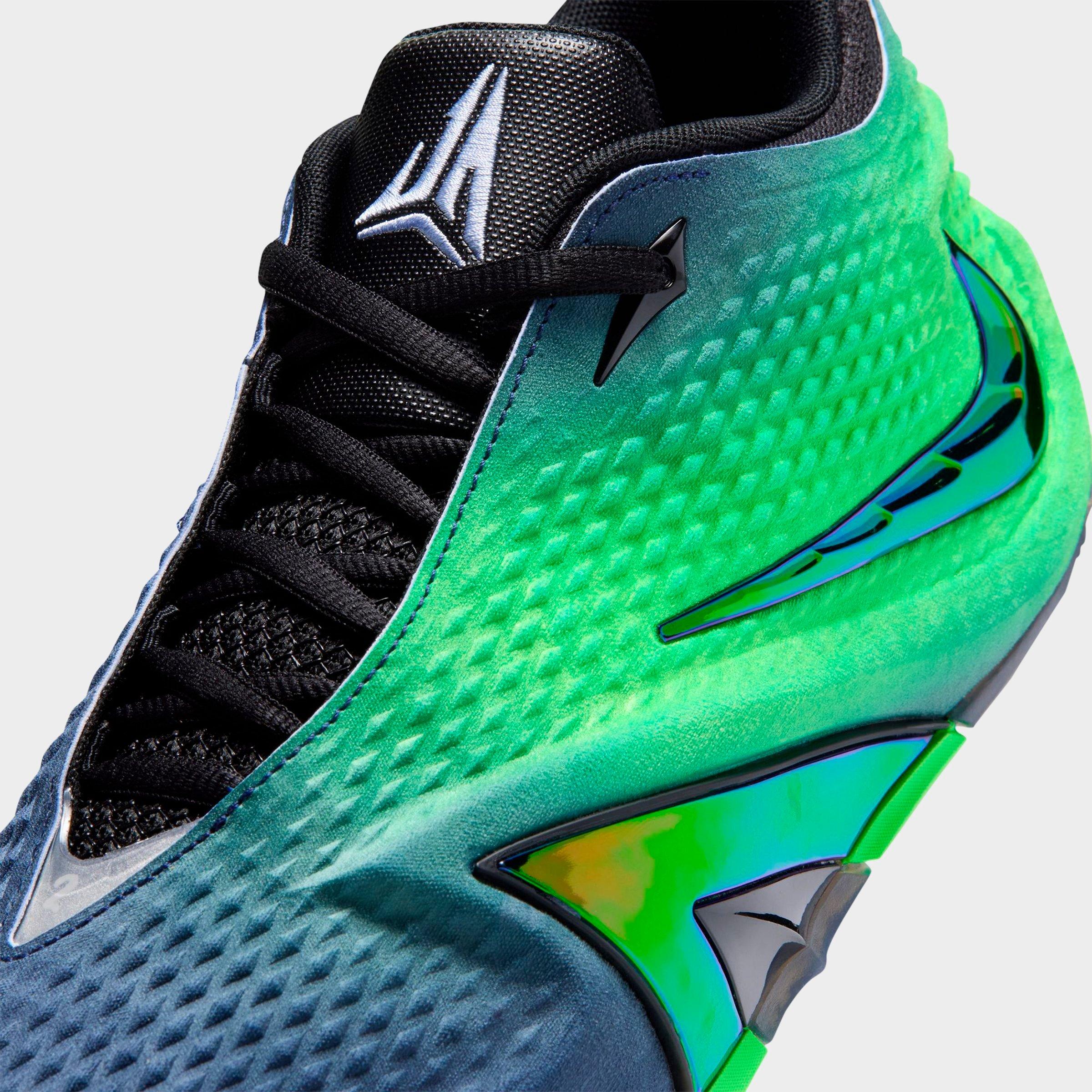 Men's Nithtke Ja 4 Basketball Shoes - Obsidian/Multi-Color/Black/Voltage Green - Detail shot